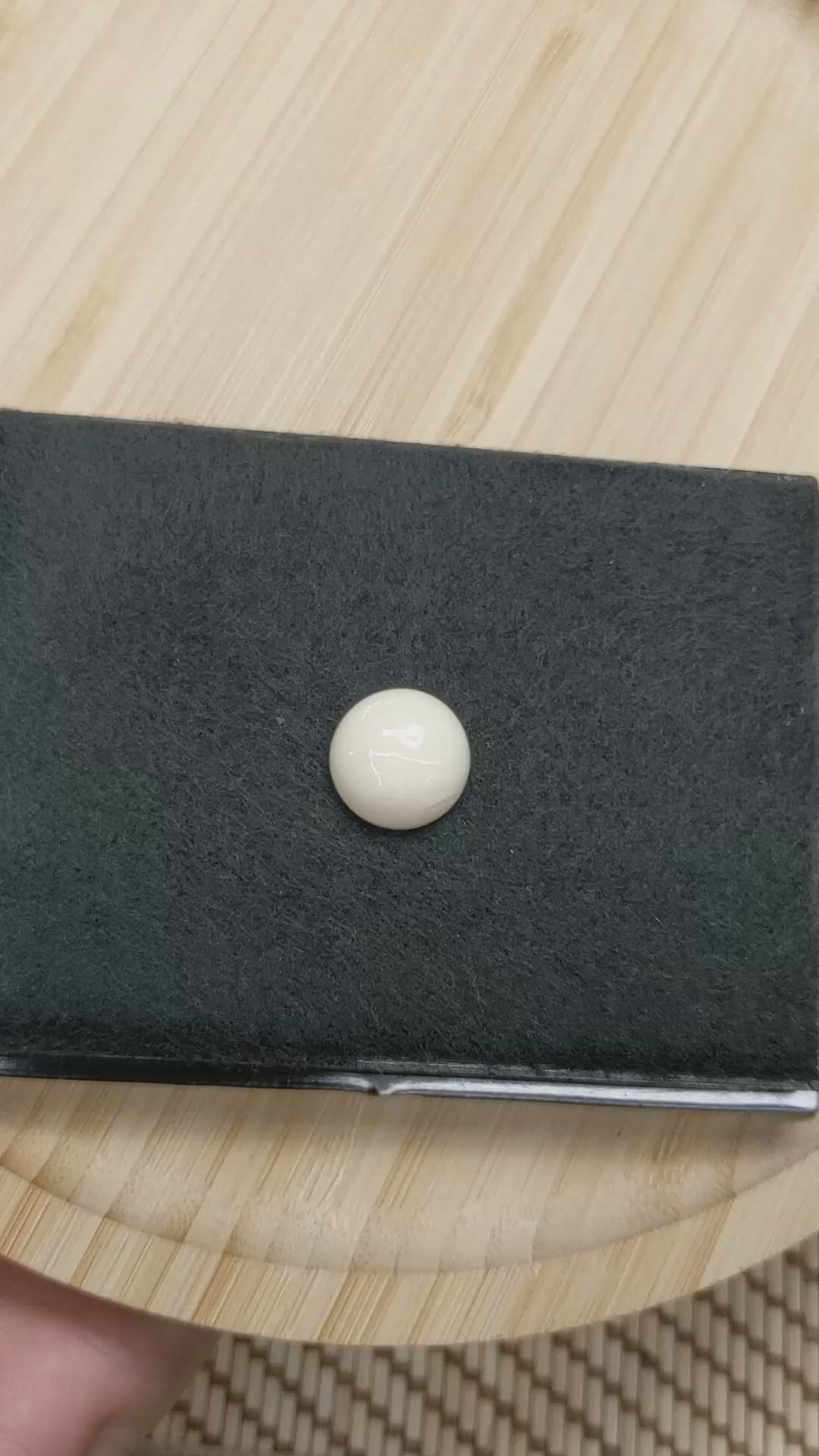 11.81 Ct. Salmon and White Cabochon Coral from Italy Size Video