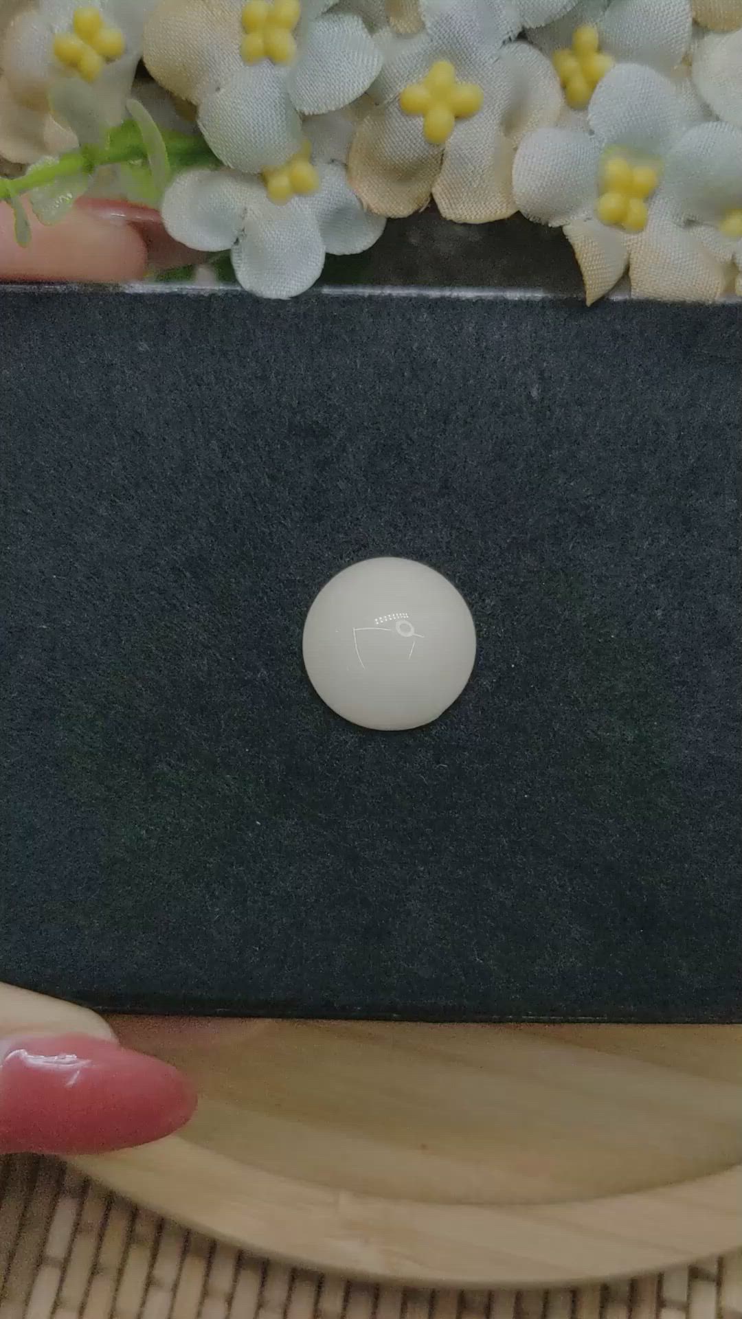 11.09 Ct. Salmon and White Cabochon Coral from Italy Size Video
