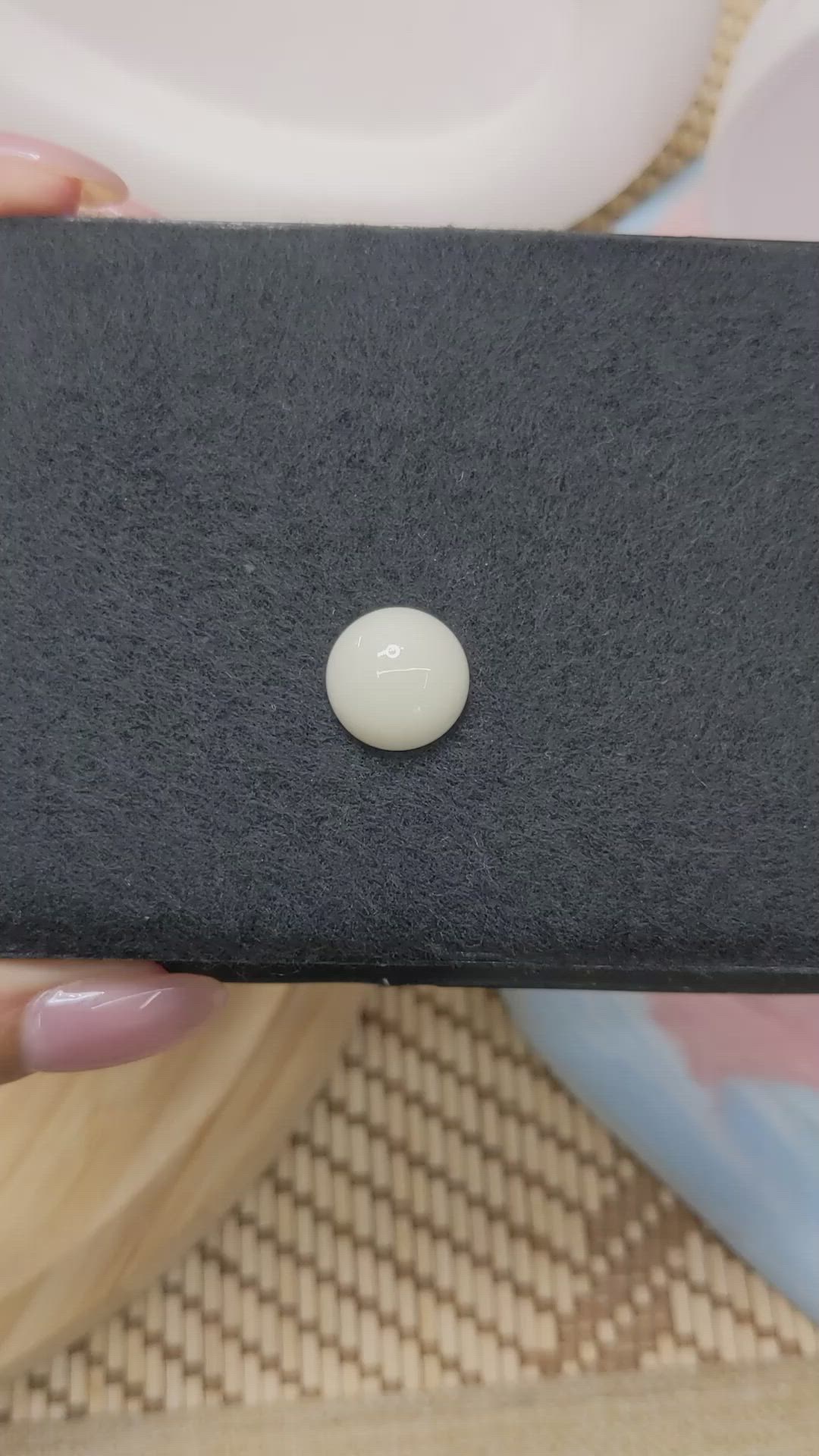6.82 Ct. Salmon and White Cabochon Coral from Italy Size Video