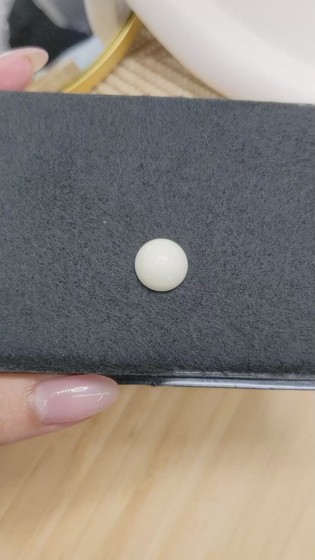 5.95 Ct. Salmon and White Cabochon Coral from Italy Size Video