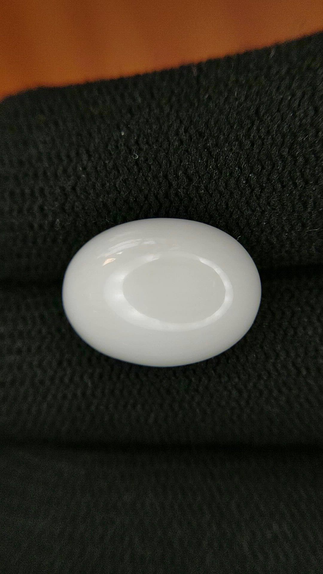 7.86 Ct. Salmon and White Cabochon Coral from Italy Size Video
