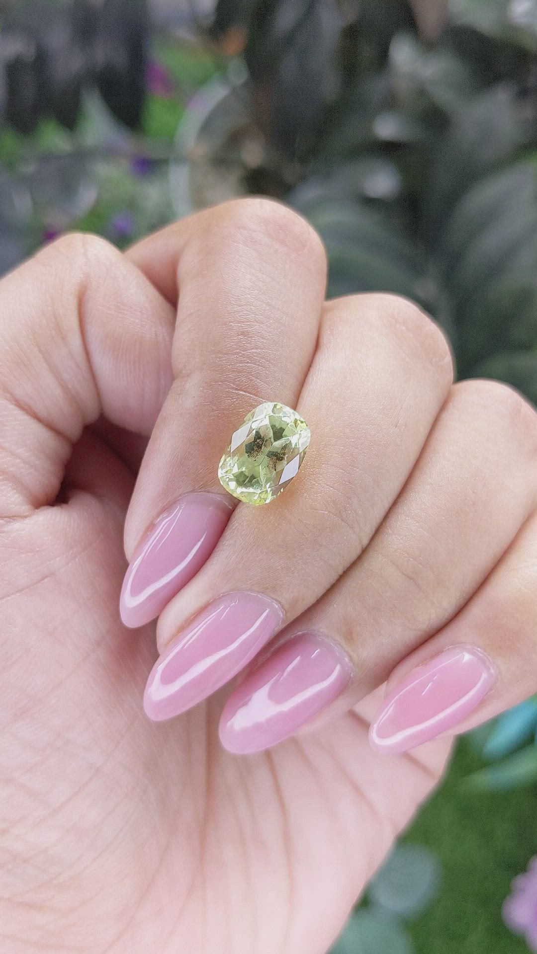 3.40 Ct. Yellowish Green Apatite from Ceylon (Sri Lanka) Size Video