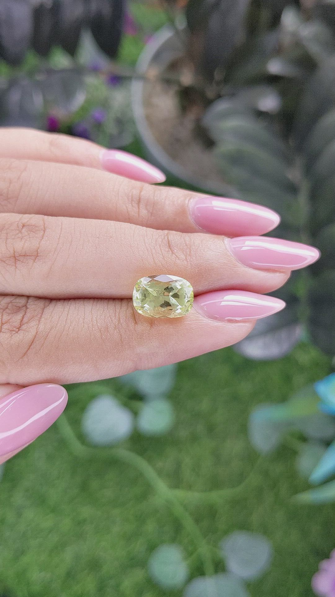 3.40 Ct. Yellowish Green Apatite from Ceylon (Sri Lanka) Size Video