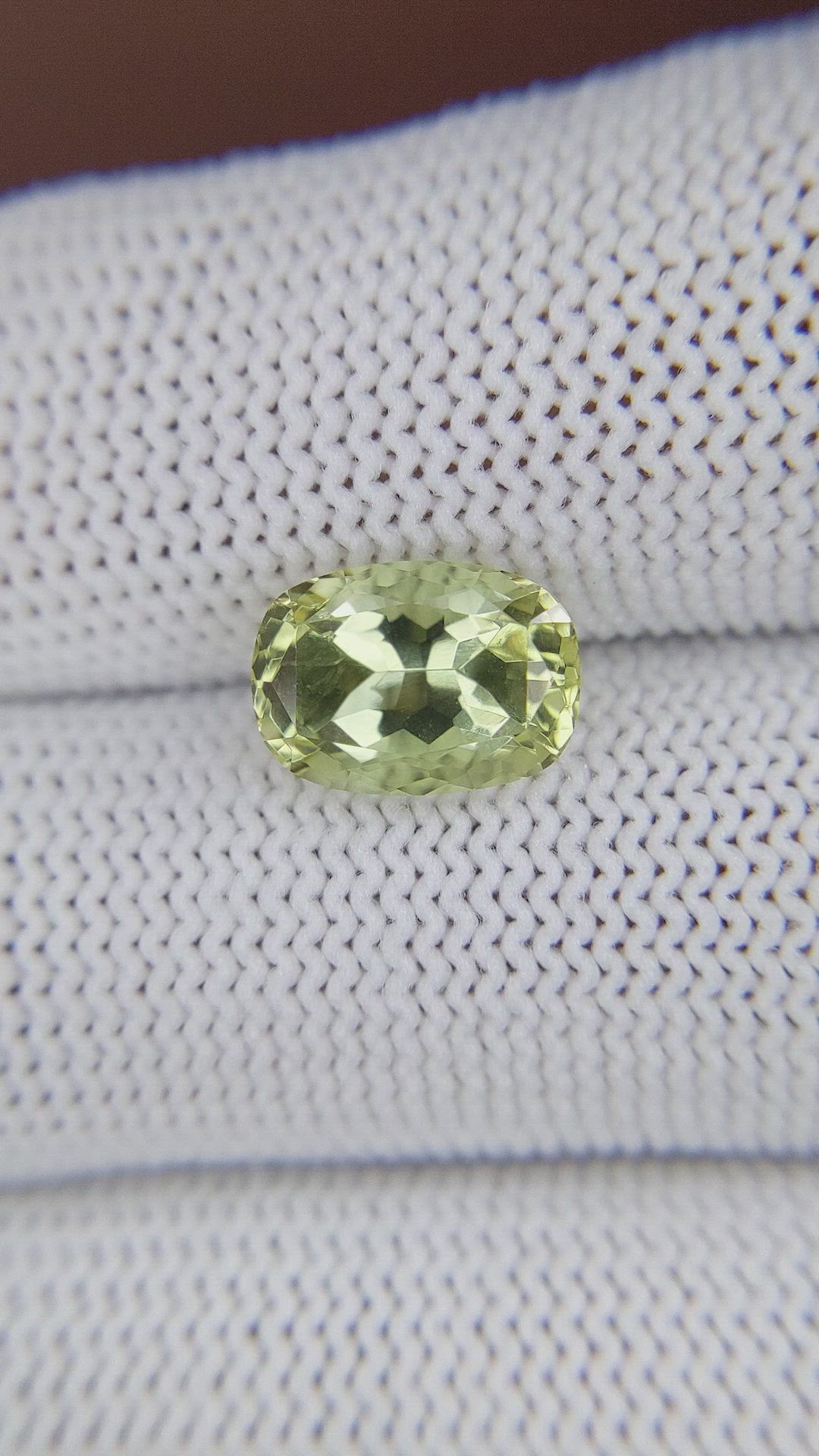 3.40 Ct. Yellowish Green Apatite from Ceylon (Sri Lanka) Size Video