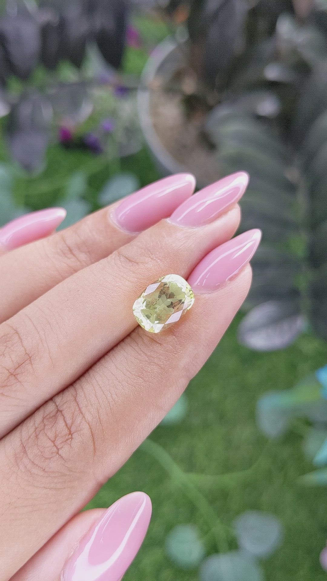 3.40 Ct. Yellowish Green Apatite from Ceylon (Sri Lanka) Size Video