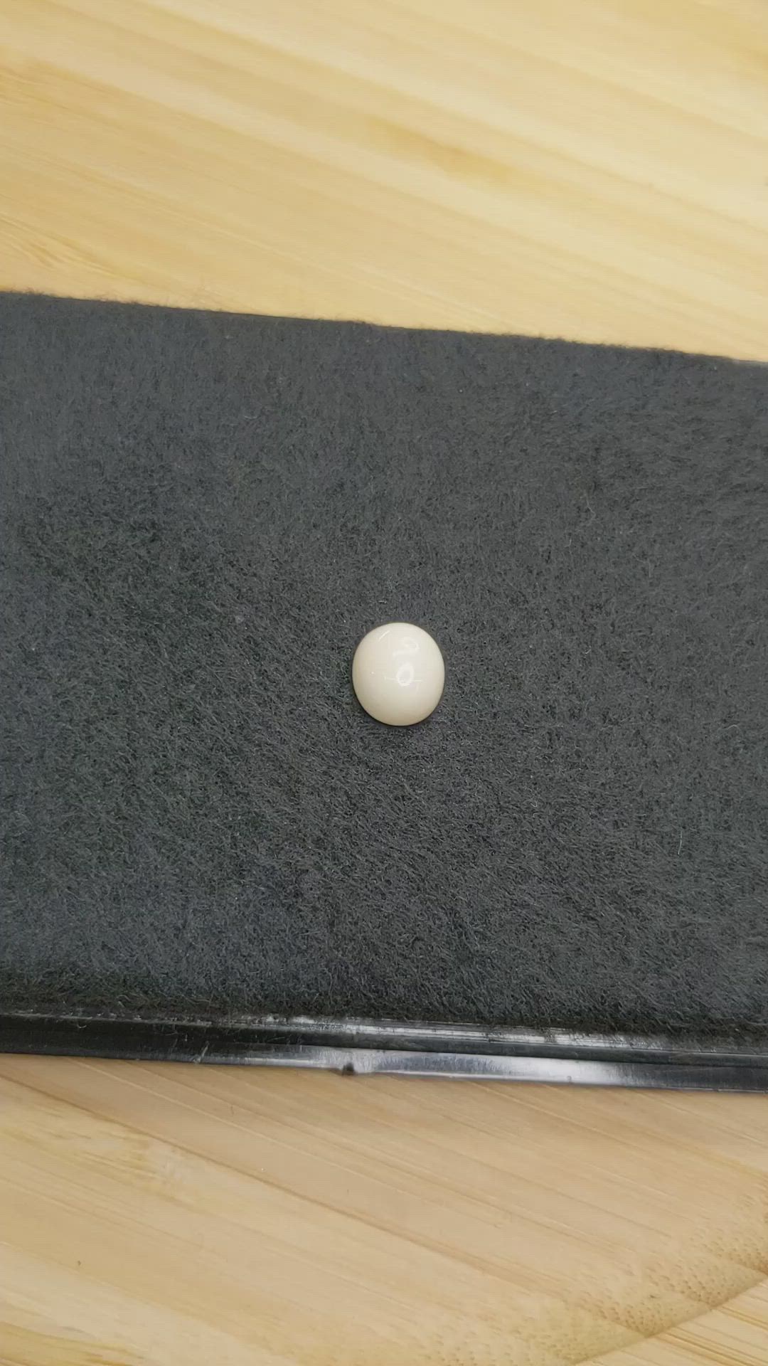 2.74 Ct. Salmon and White Cabochon Coral from Italy Size Video
