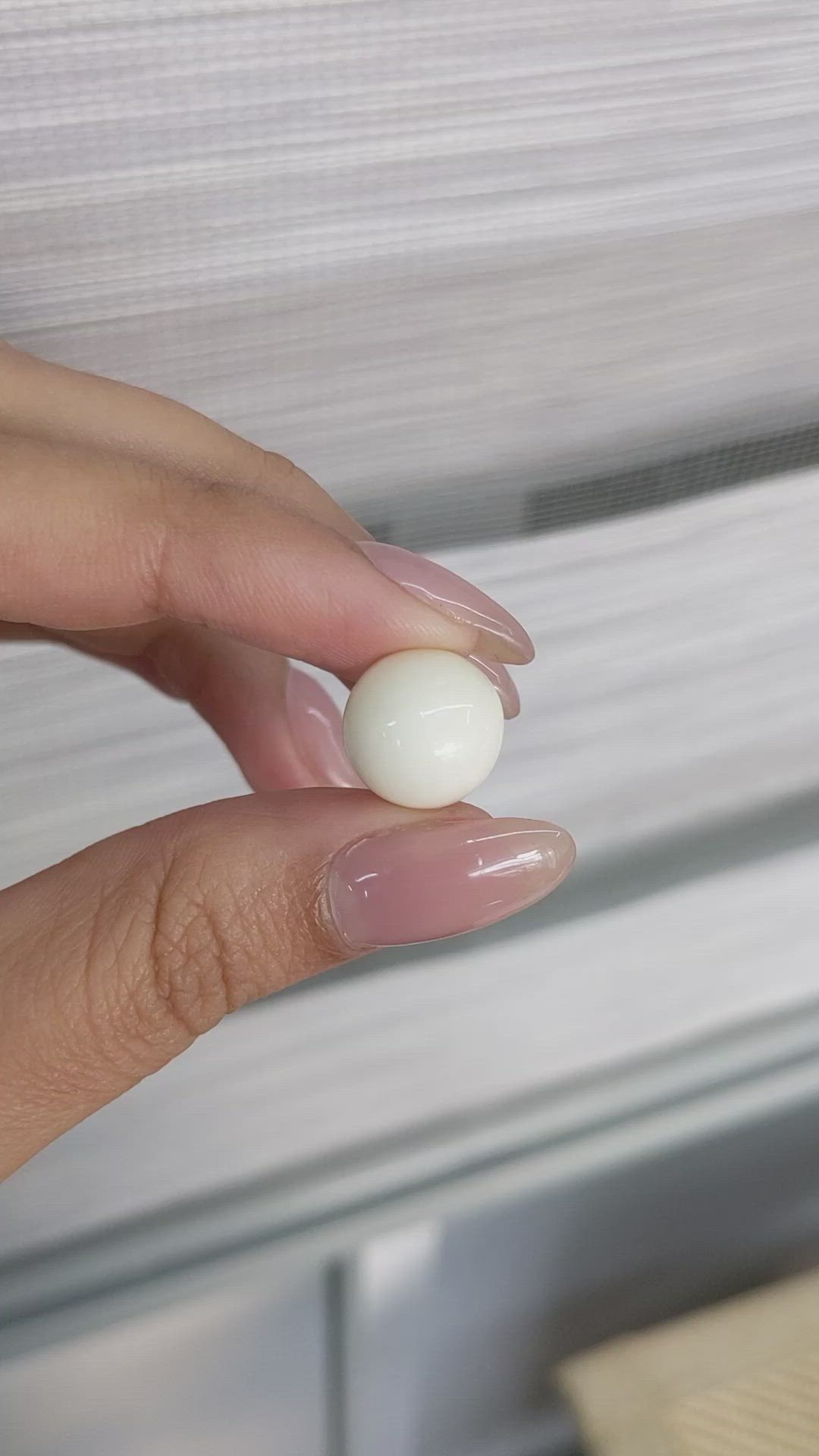 7.17 Ct. Salmon and White Cabochon Coral from Italy Size Video