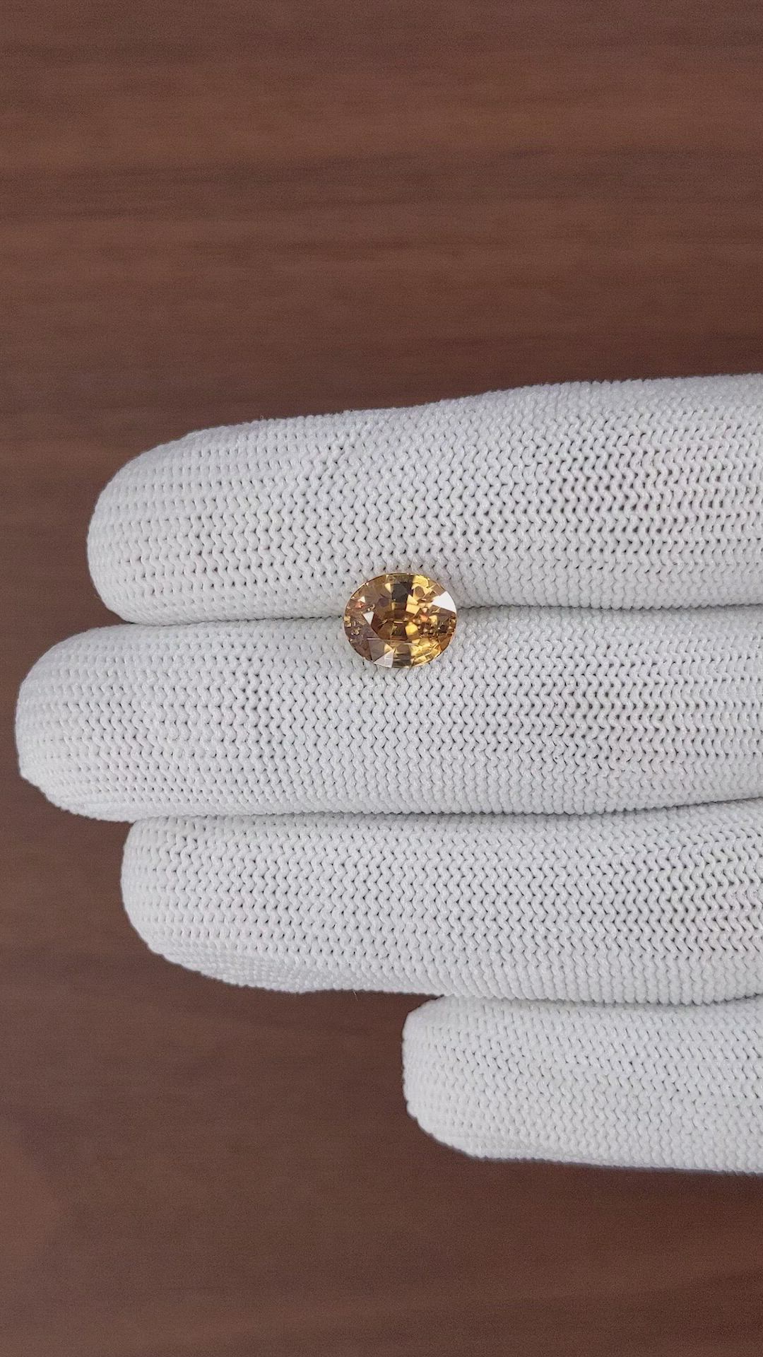 4.27 Ct. Yellowish Brown Zircon from Ceylon (Sri Lanka) Size Video
