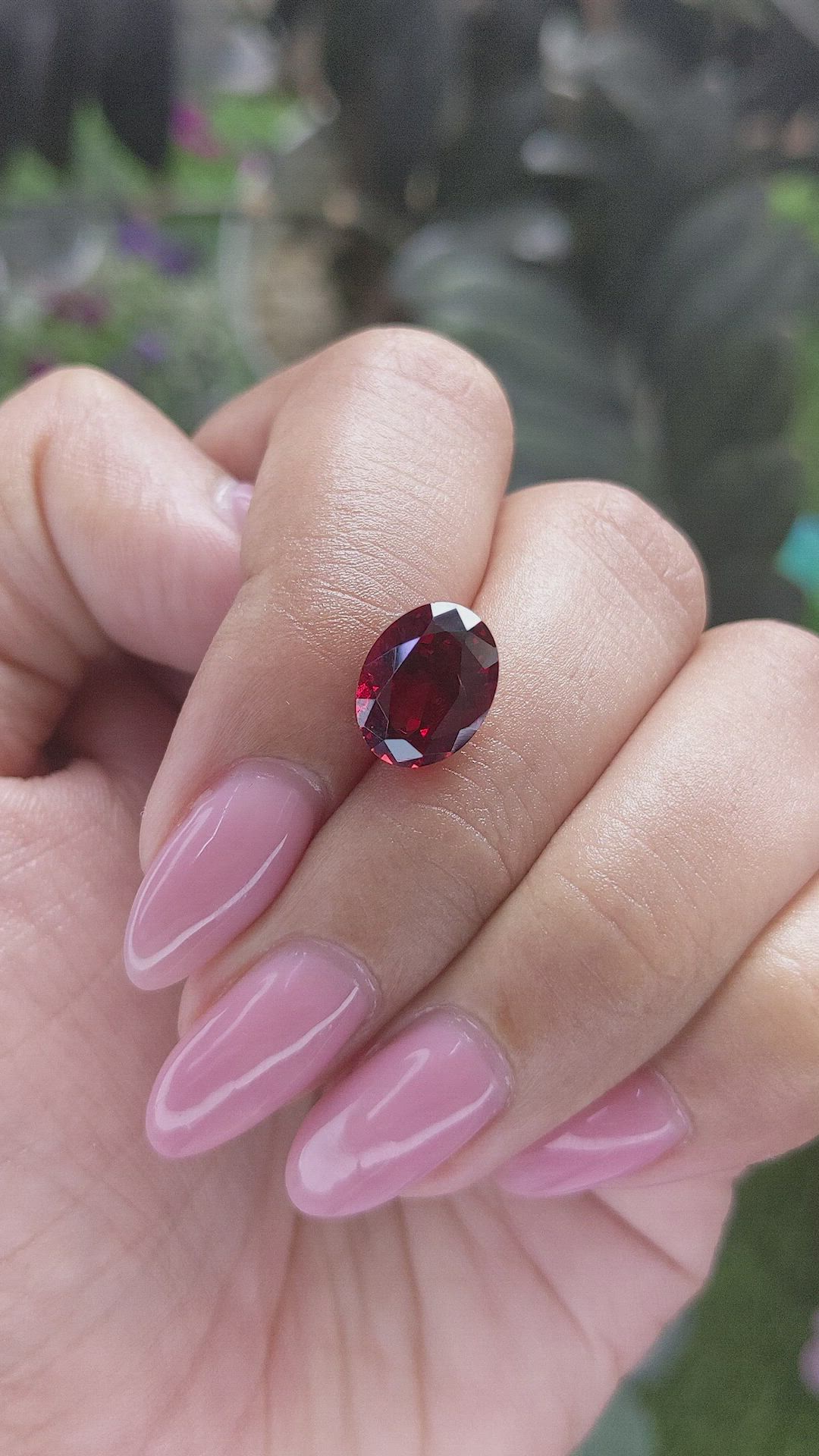 3.70 Ct. Red Garnet from Ceylon (Sri Lanka) Size Video