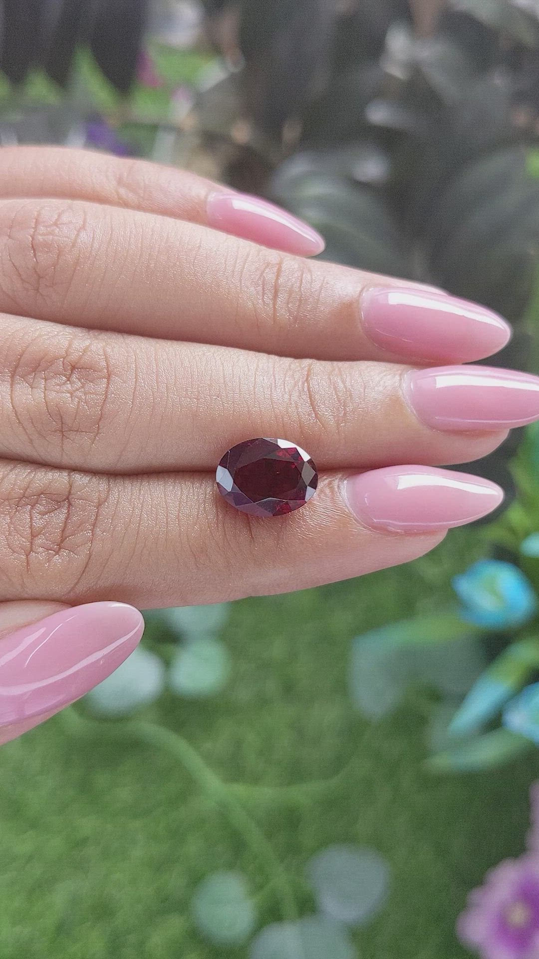 3.70 Ct. Red Garnet from Ceylon (Sri Lanka) Size Video
