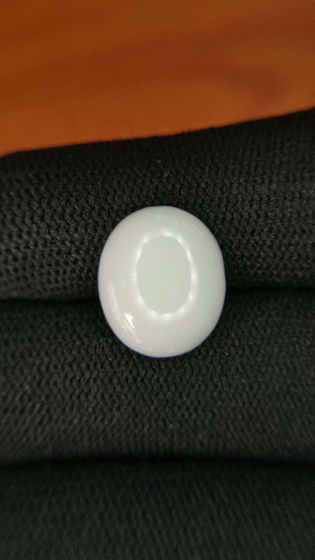 5.24 Ct. Salmon and White Cabochon Coral from Italy Size Video