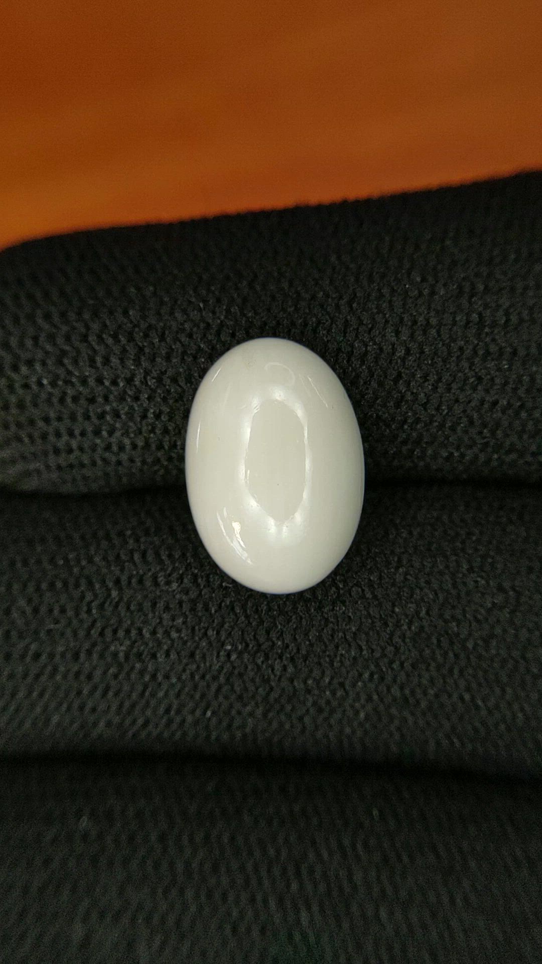 4.65 Ct. Salmon and White Cabochon Coral from Italy Size Video
