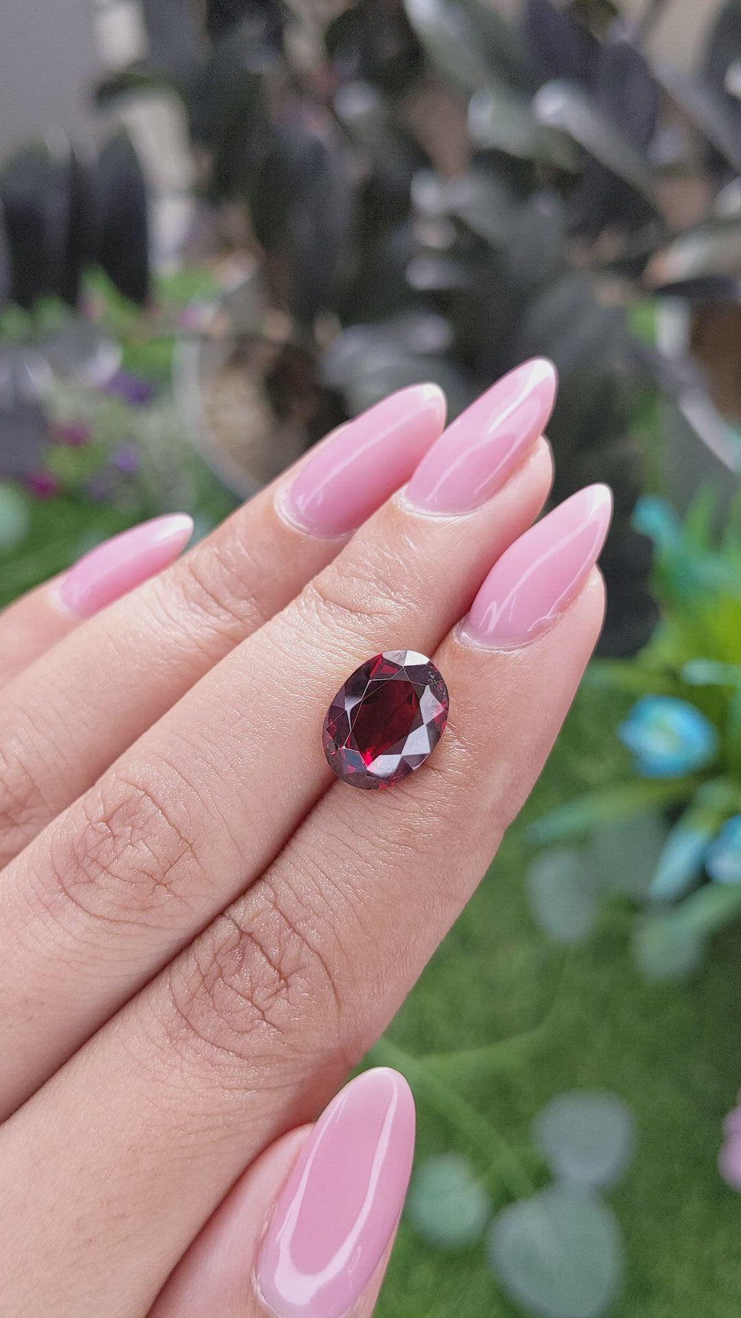 5.20 Ct. Red Rhodolite Garnet from Ceylon (Sri Lanka) Size Video