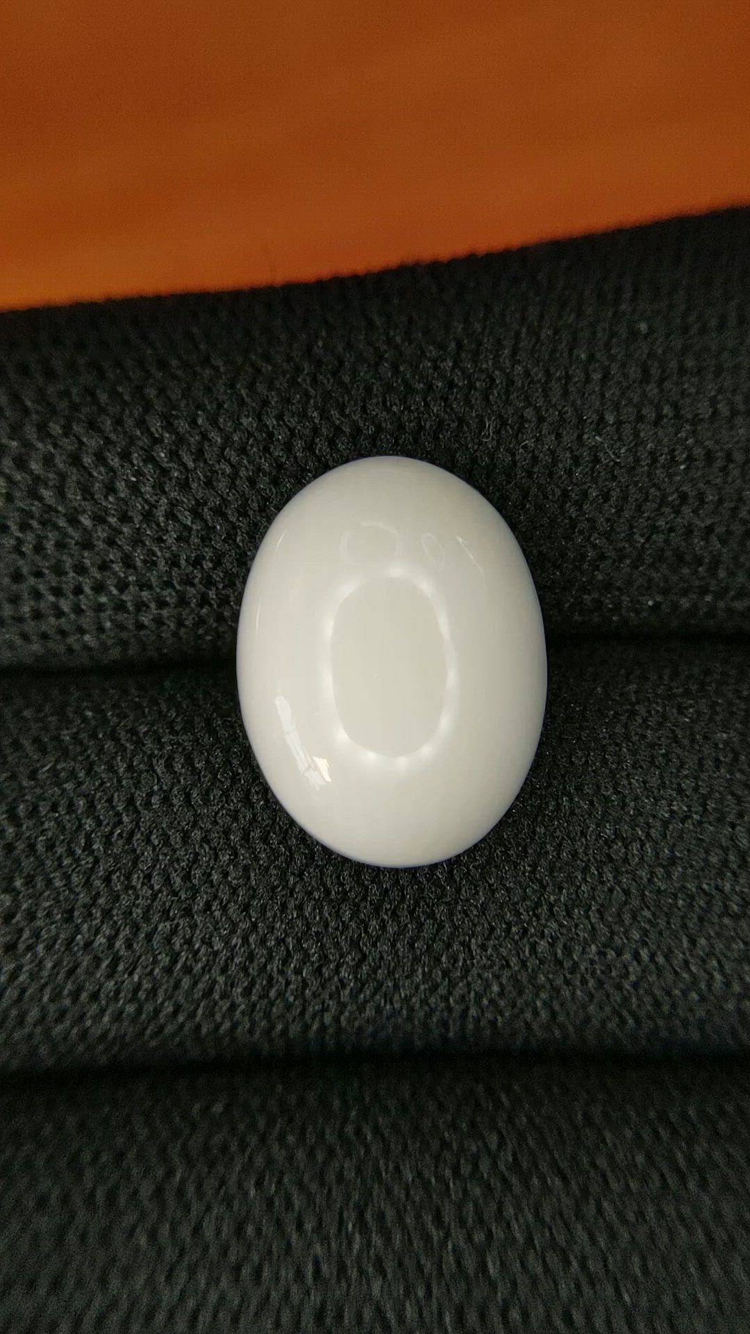 7.64 Ct. Salmon and White Cabochon Coral from Italy Size Video