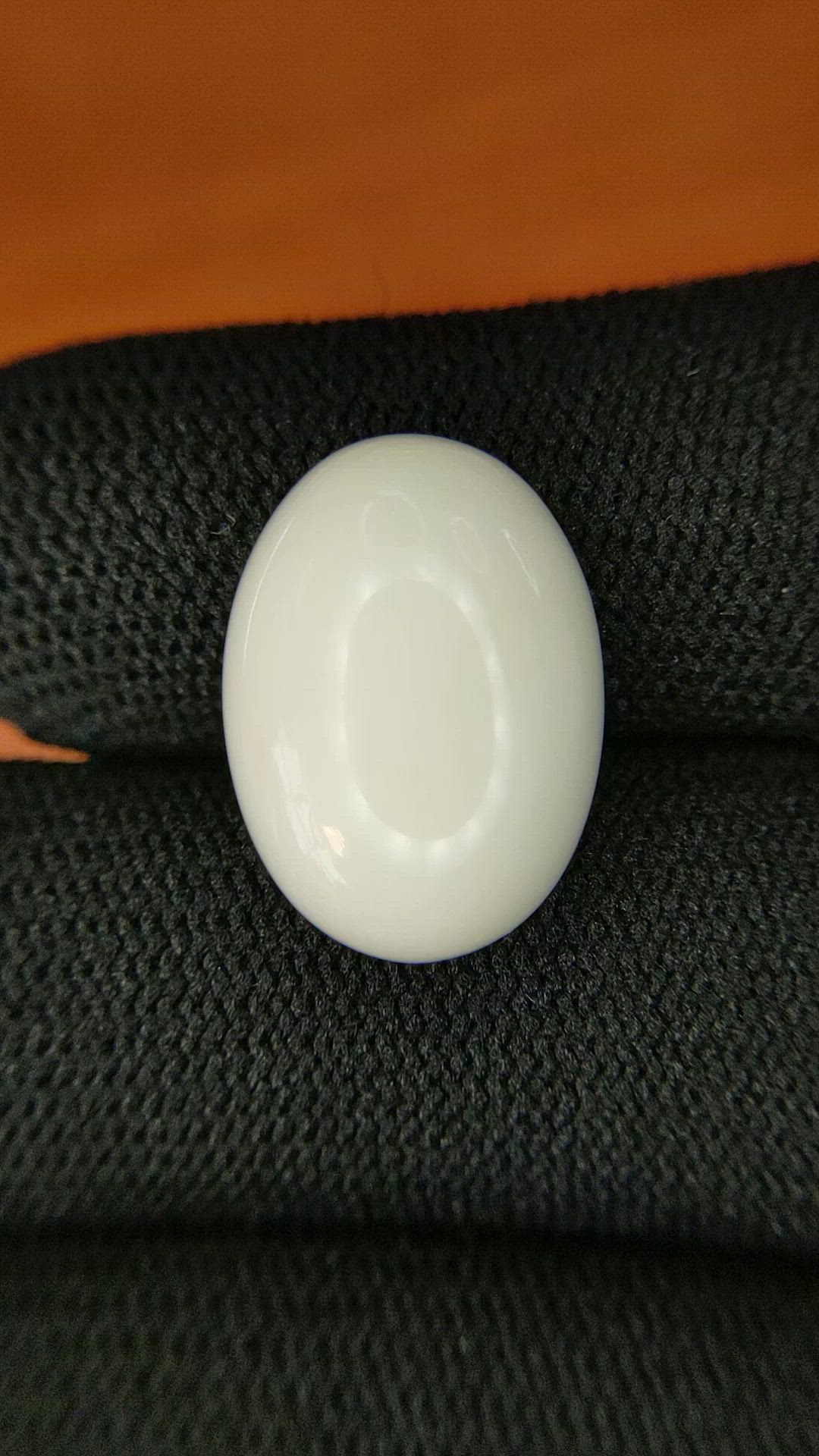 11.28 Ct. Salmon and White Cabochon Coral from Italy Size Video