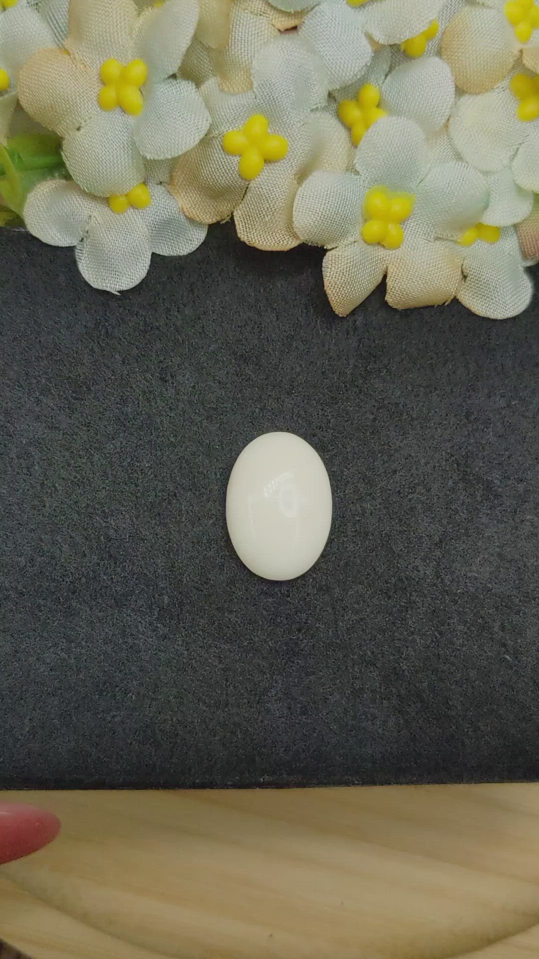8.76 Ct. Salmon and White Cabochon Coral from Italy Size Video