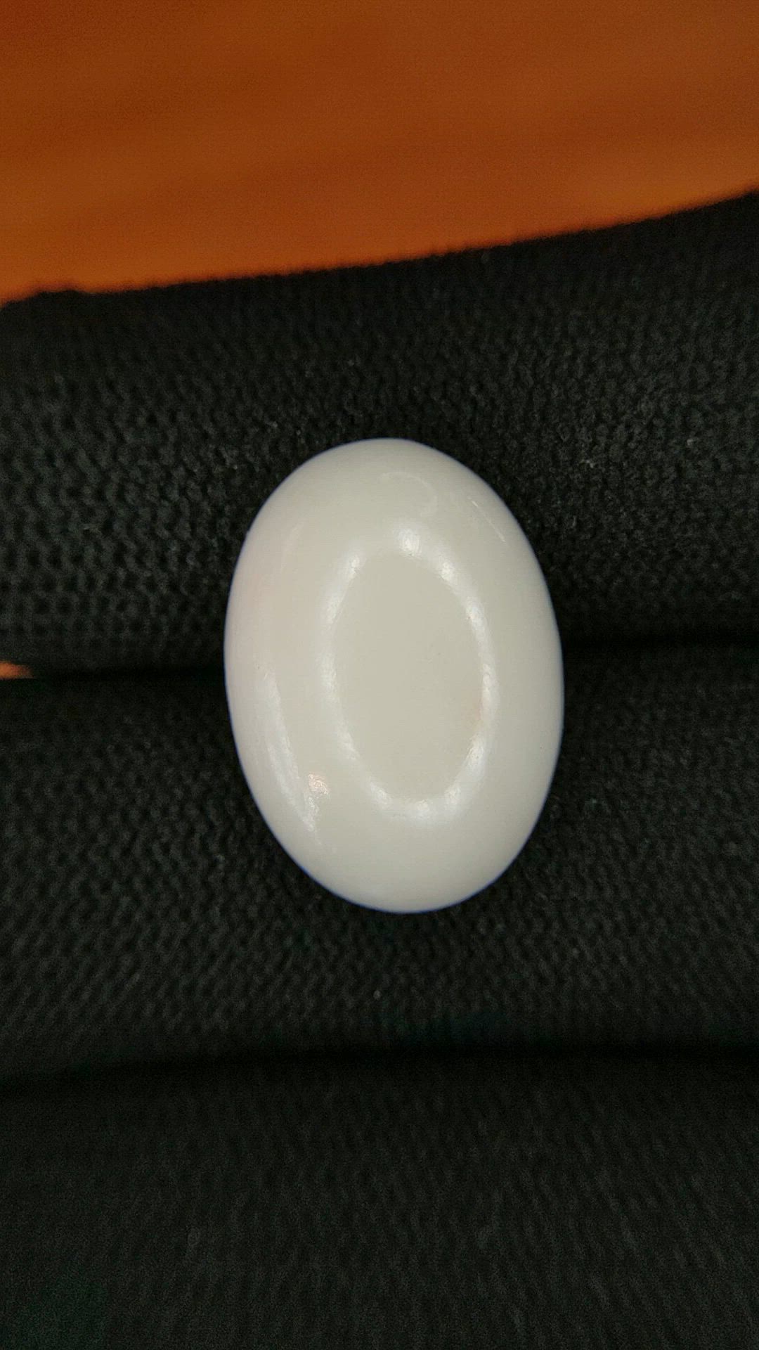 8.76 Ct. Salmon and White Cabochon Coral from Italy Size Video