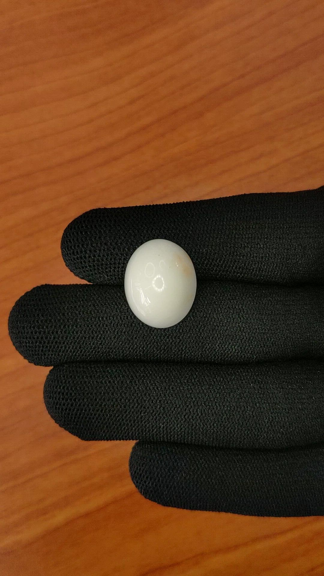 9.48 Ct. Salmon and White Cabochon Coral from Italy Size Video