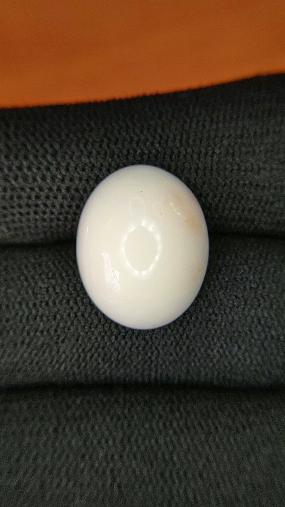 9.48 Ct. Salmon and White Cabochon Coral from Italy Size Video