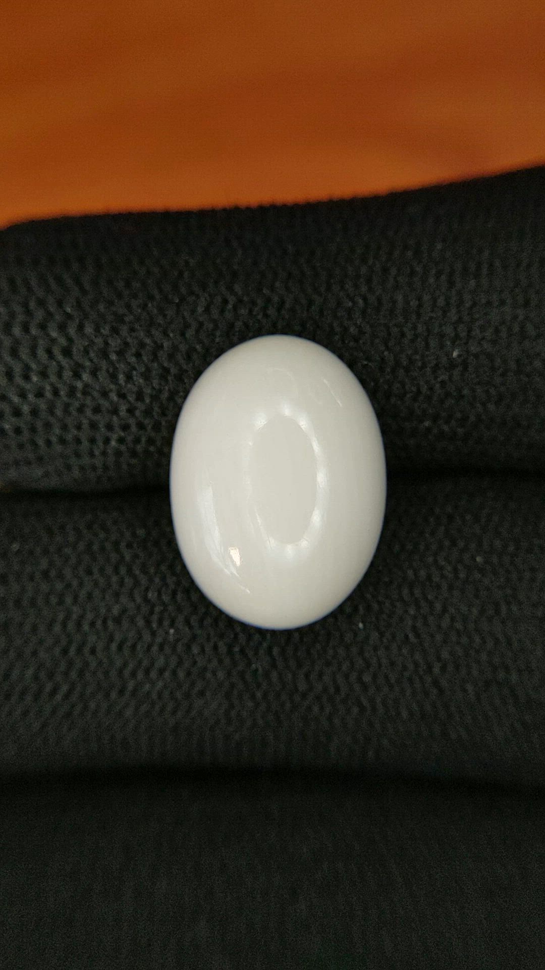 8.27 Ct. Salmon and White Cabochon Coral from Italy Size Video