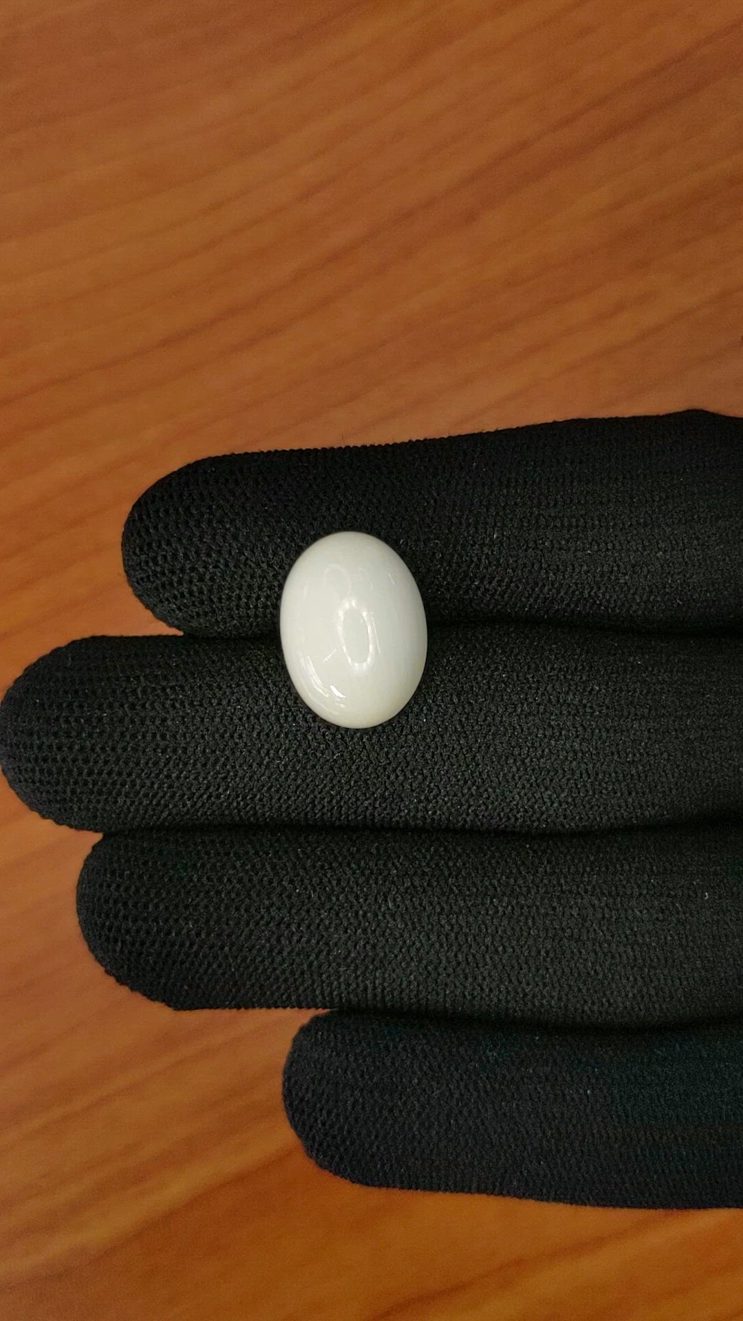 8.27 Ct. Salmon and White Cabochon Coral from Italy Size Video