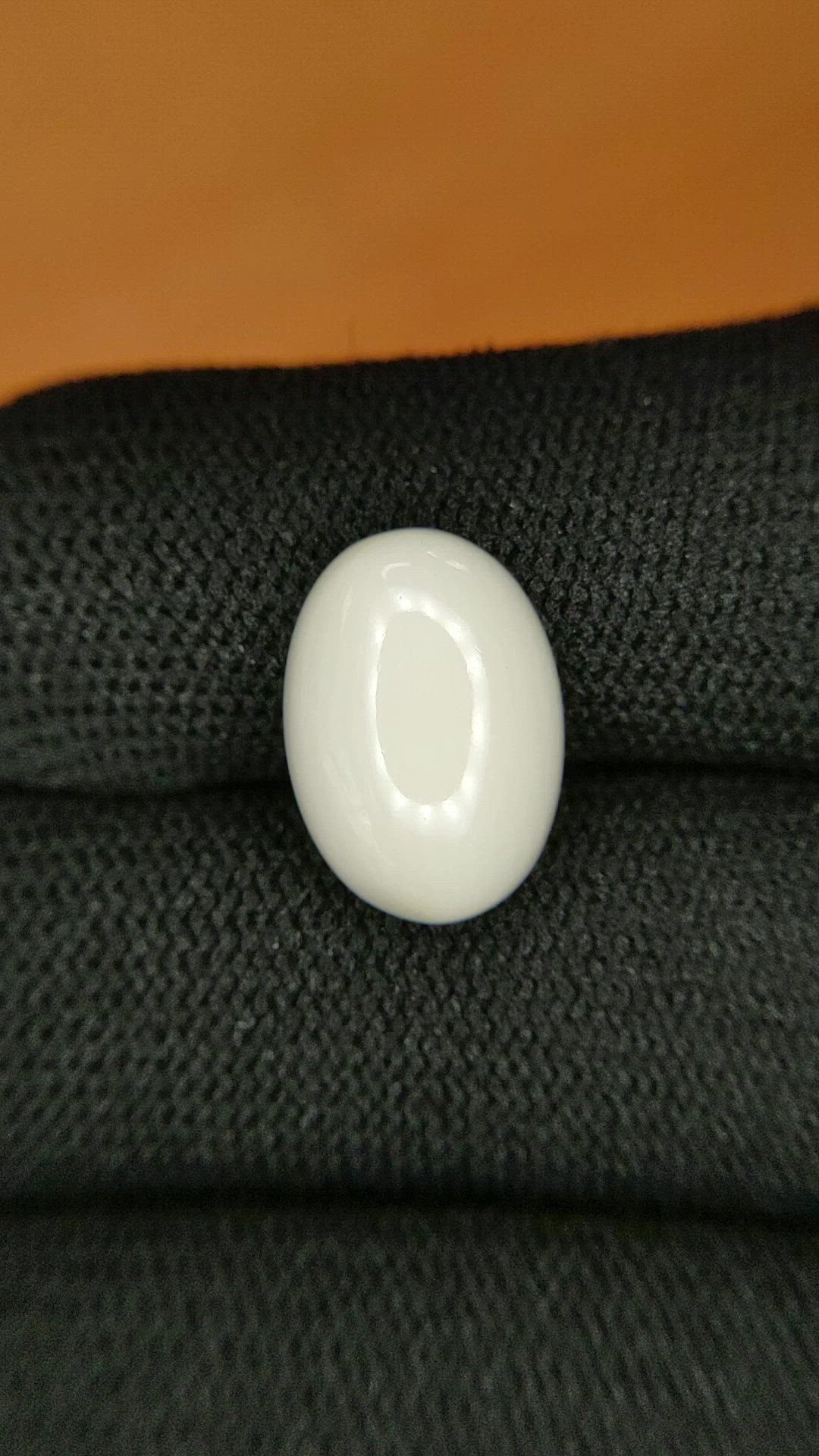 4.95 Ct. Salmon and White Cabochon Coral from Italy Size Video
