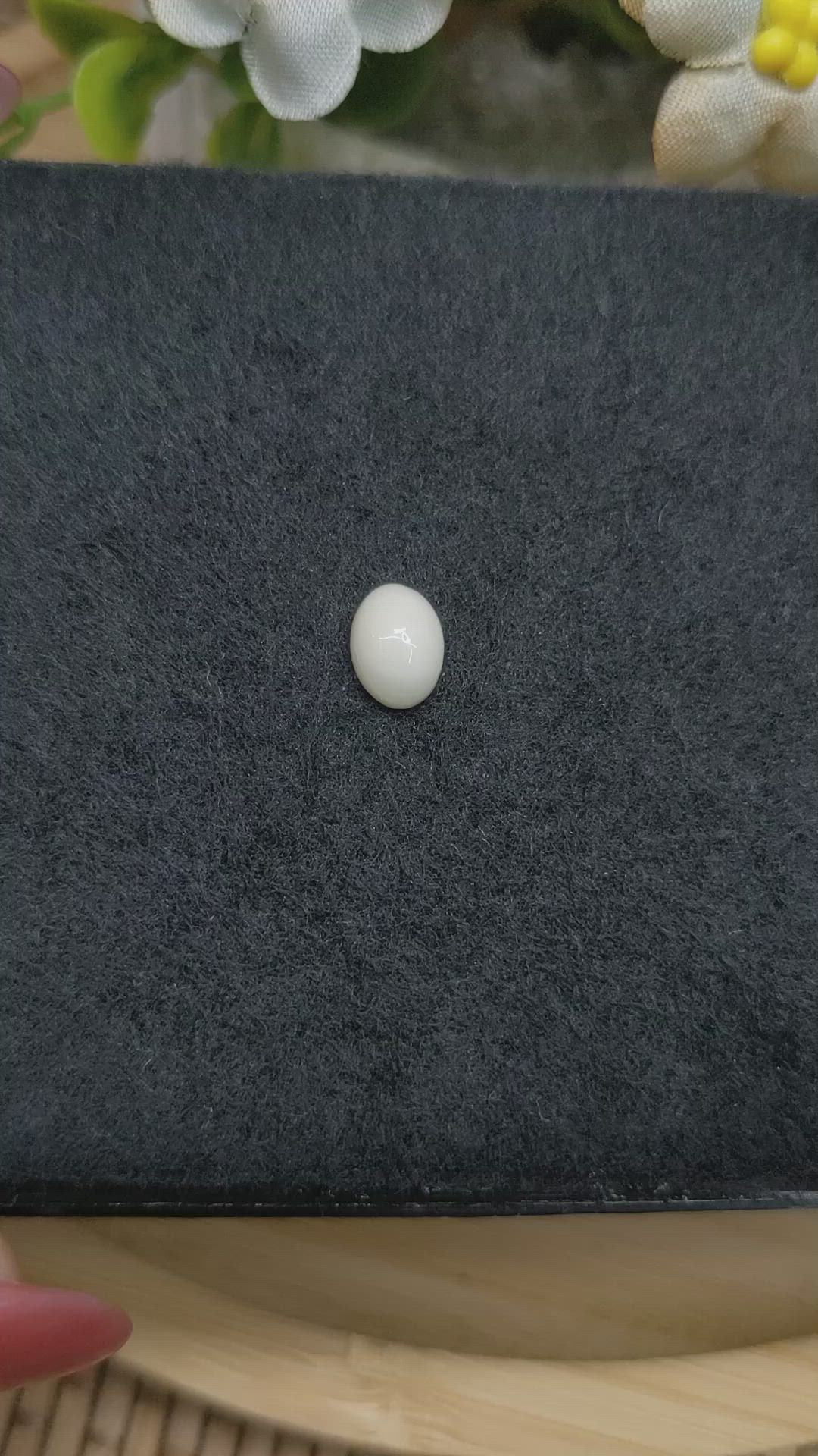 1.26 Ct. Salmon and White Cabochon Coral from Italy Size Video