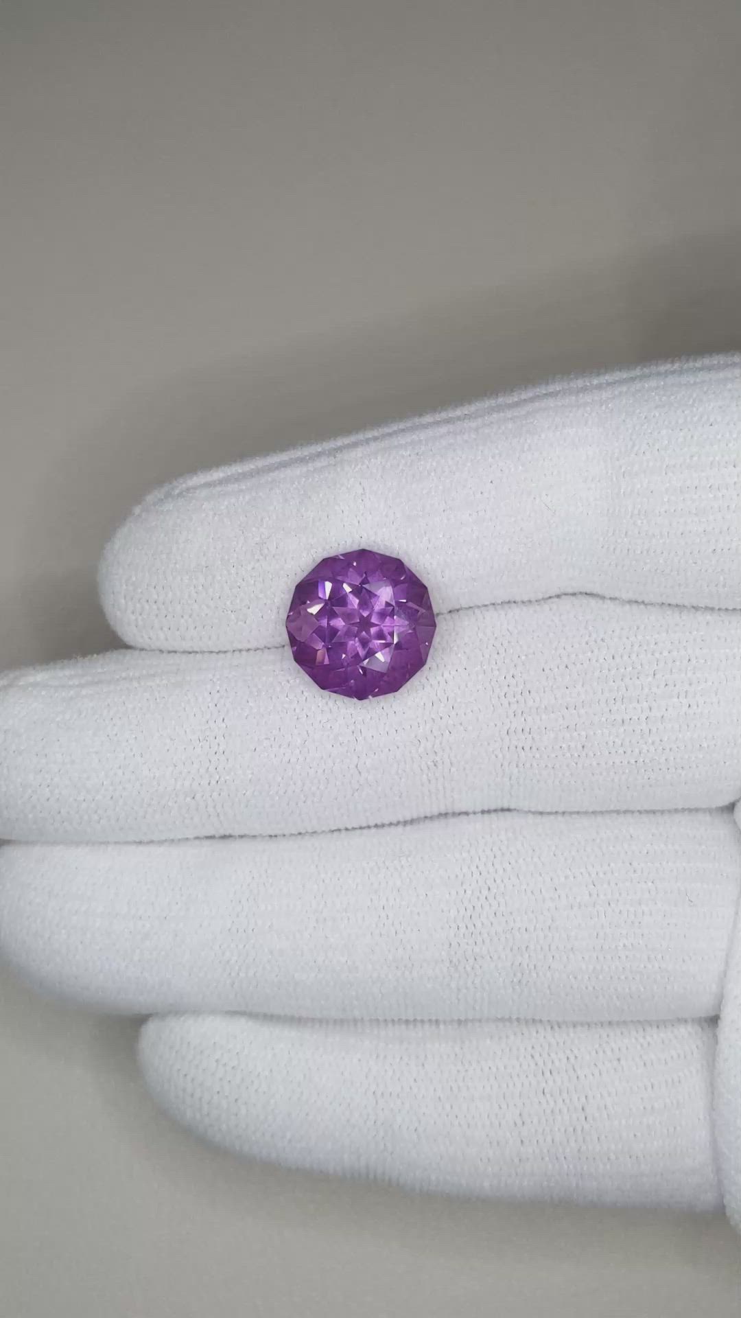 7.14 Ct. Purple Amethyst from Brazil Size Video