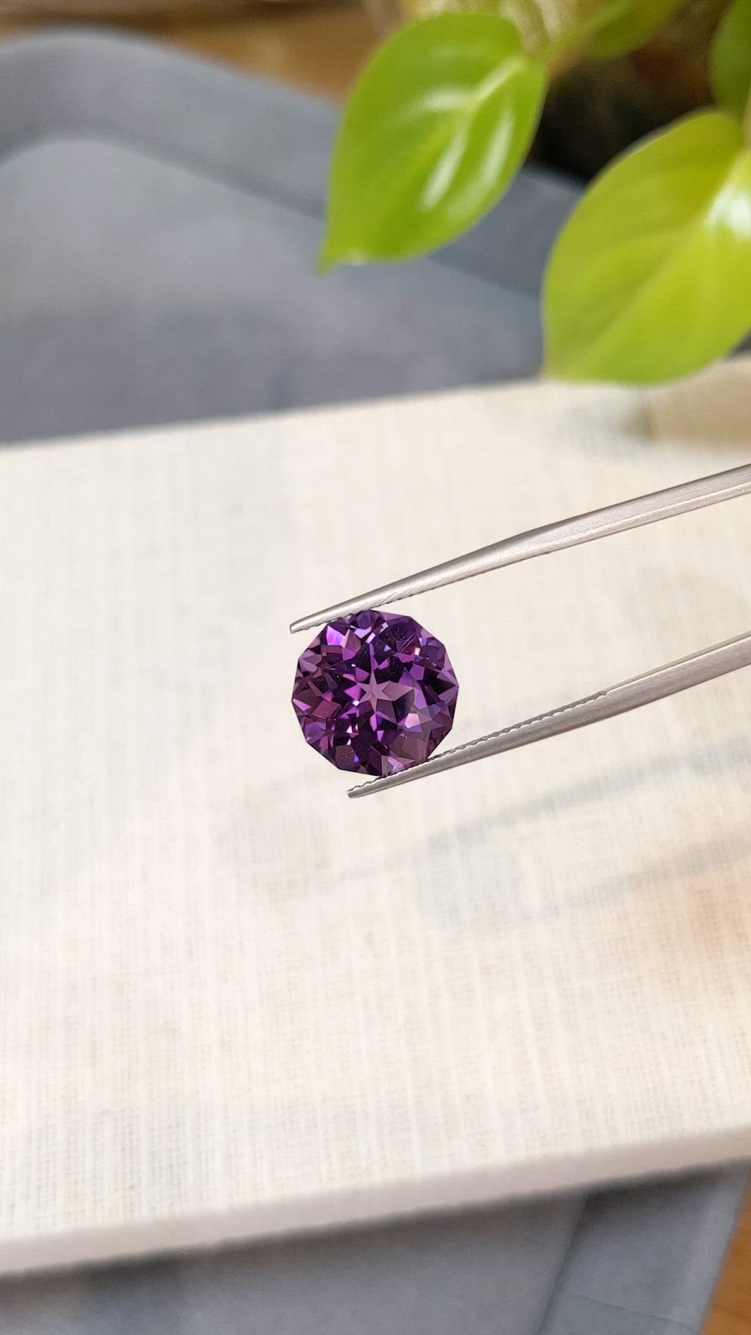 7.14 Ct. Purple Amethyst from Brazil Size Video