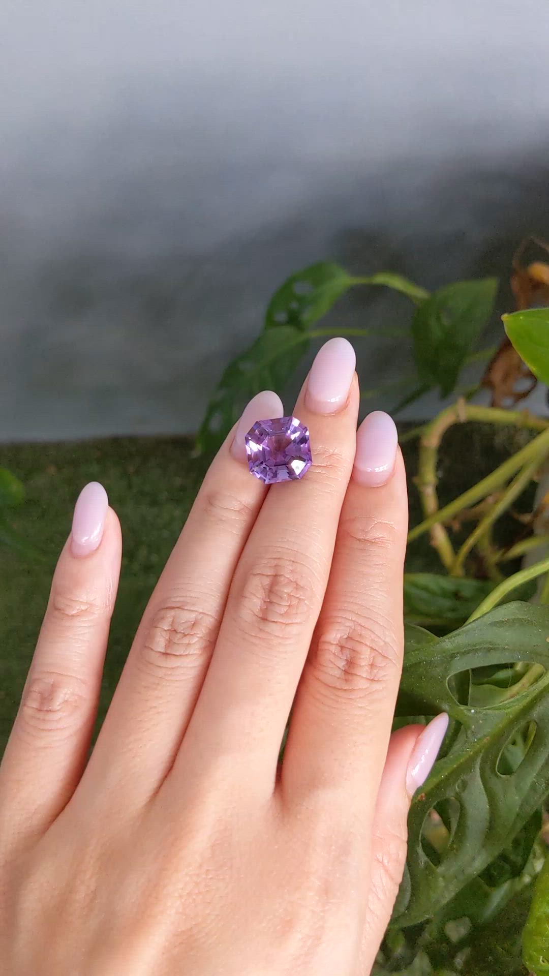 7.82 Ct. Purple Amethyst from Brazil Size Video