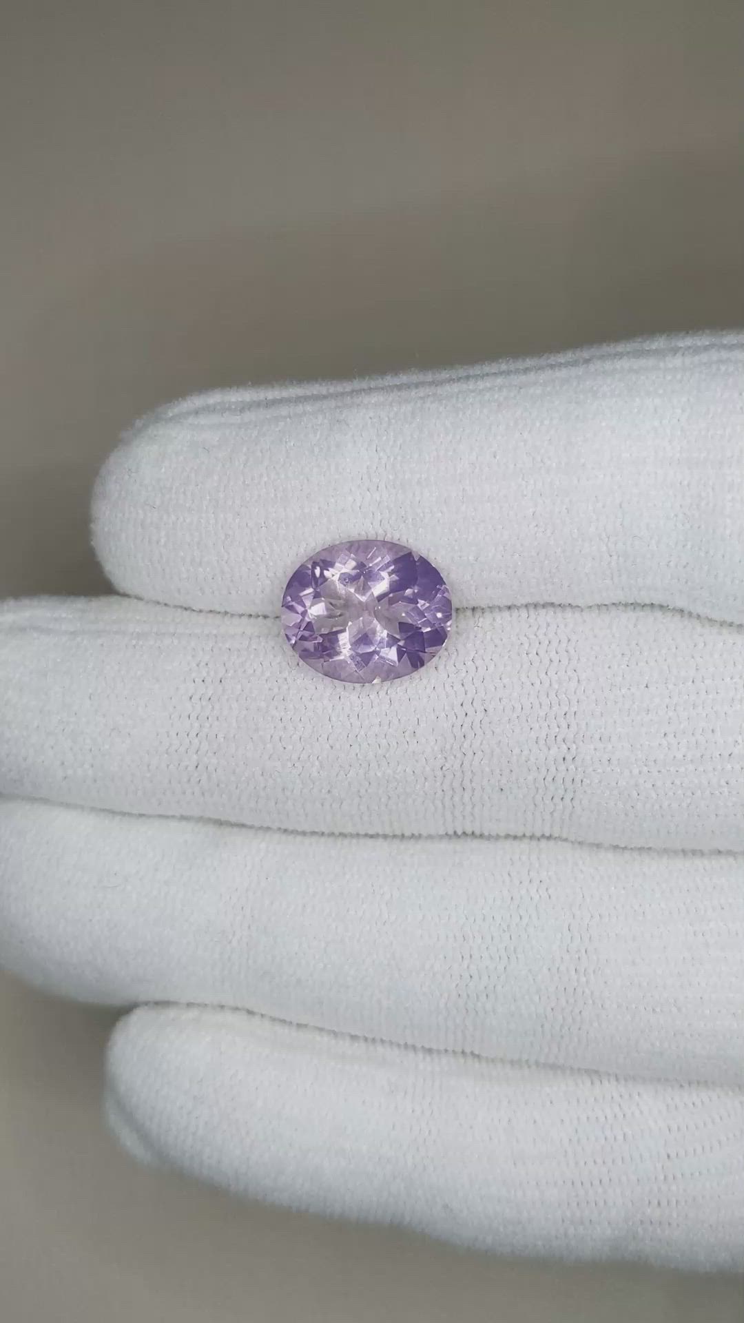 4.26 Ct. Purple Rose Quartz from Brazil Size Video
