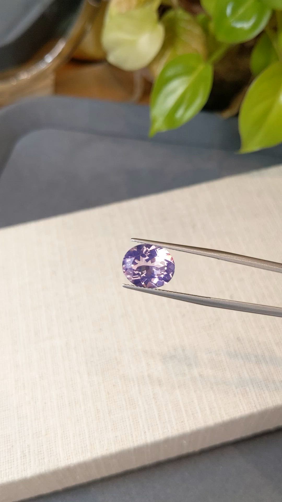 4.26 Ct. Purple Rose Quartz from Brazil Size Video
