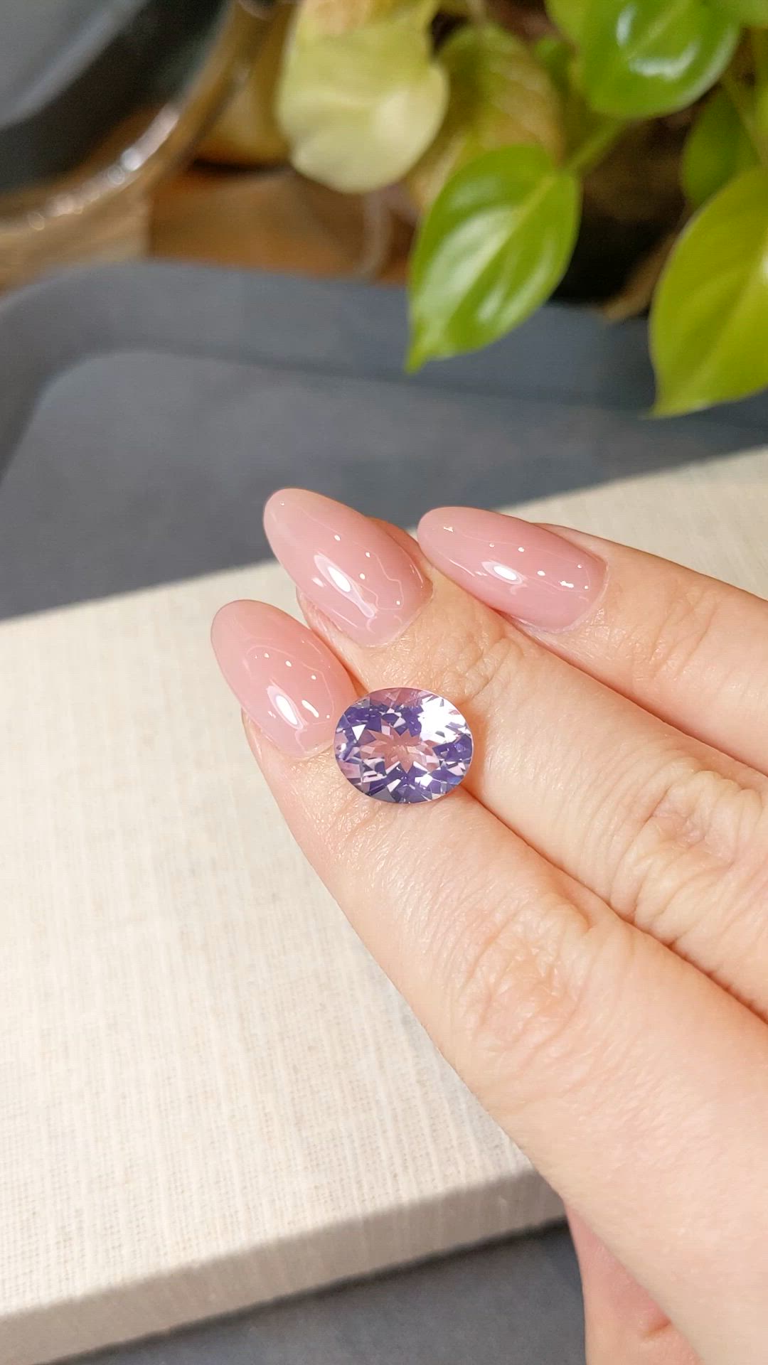 4.26 Ct. Purple Rose Quartz from Brazil Size Video