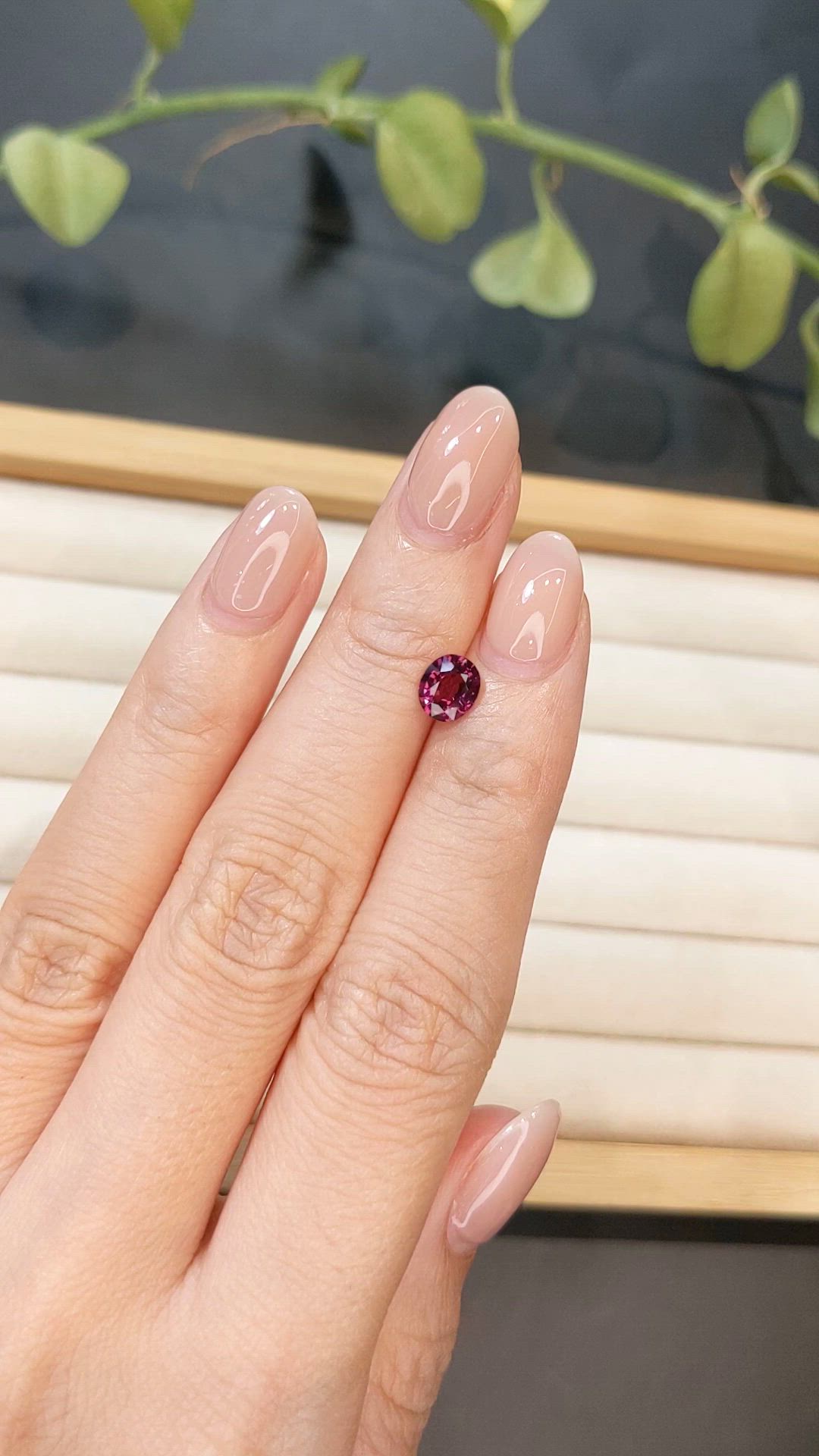 0.99 Ct. Pinkish Purple Rhodolite Garnet from Mozambique Size Video