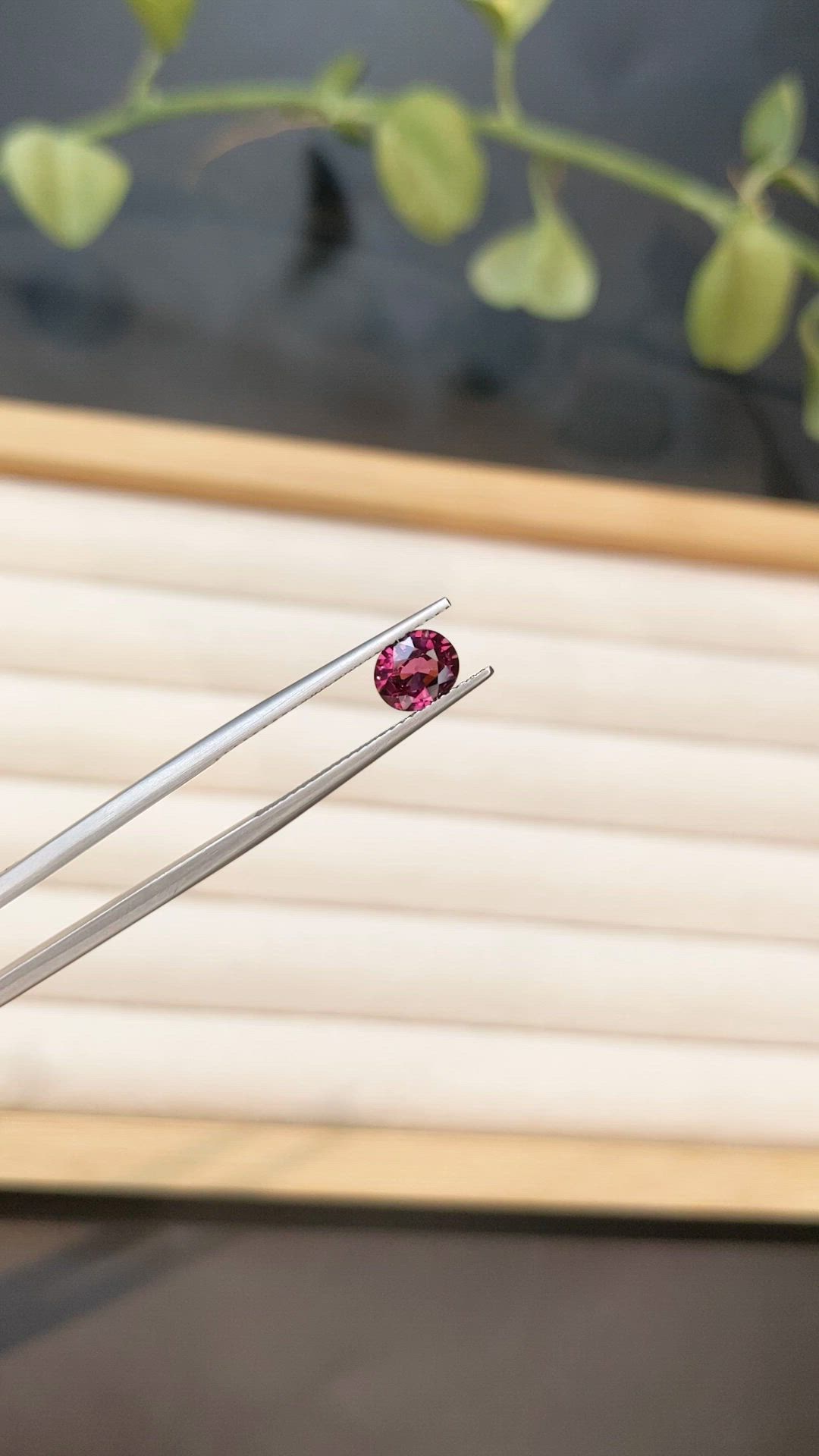 0.99 Ct. Pinkish Purple Rhodolite Garnet from Mozambique Size Video