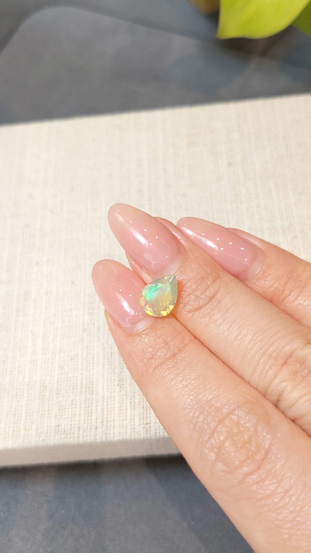 1.31 Ct. Multi Color White Opal from Ethiopia Size Video