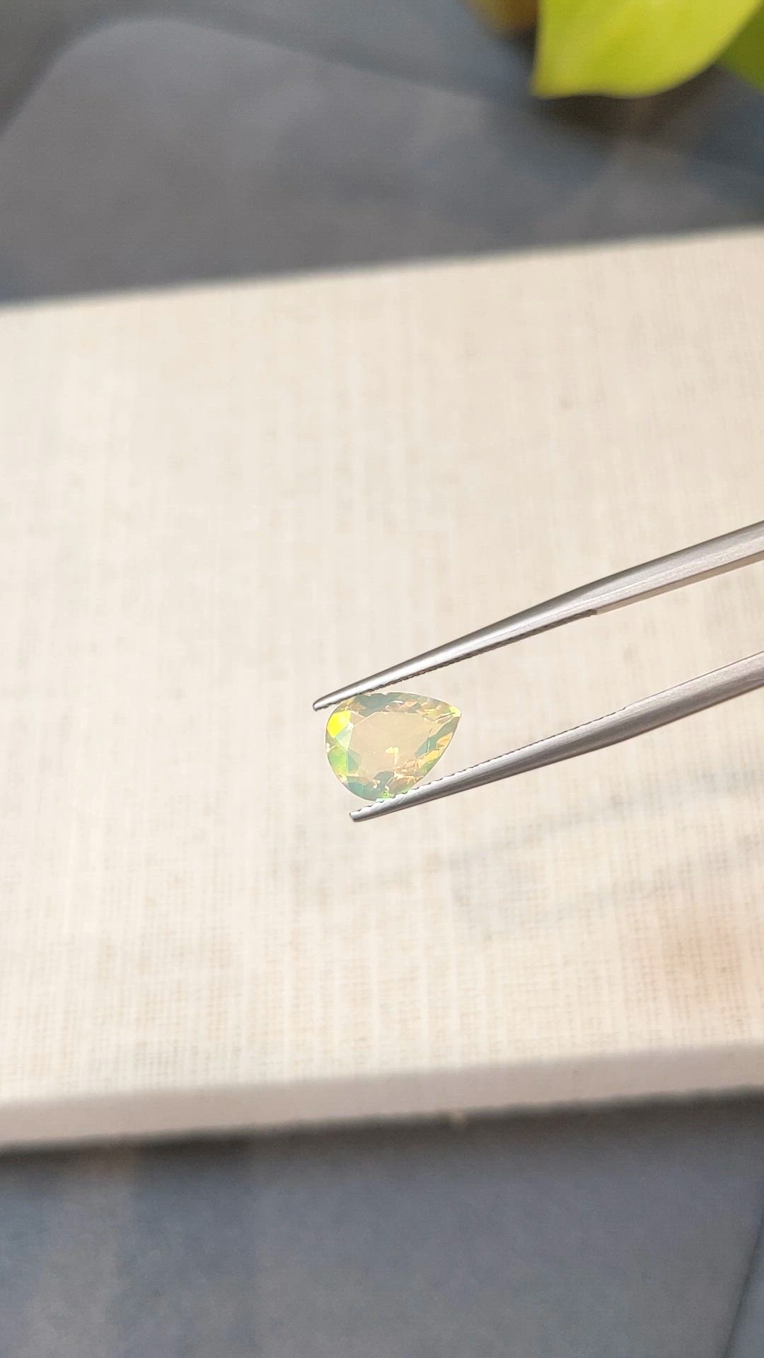 1.31 Ct. Multi Color White Opal from Ethiopia Size Video