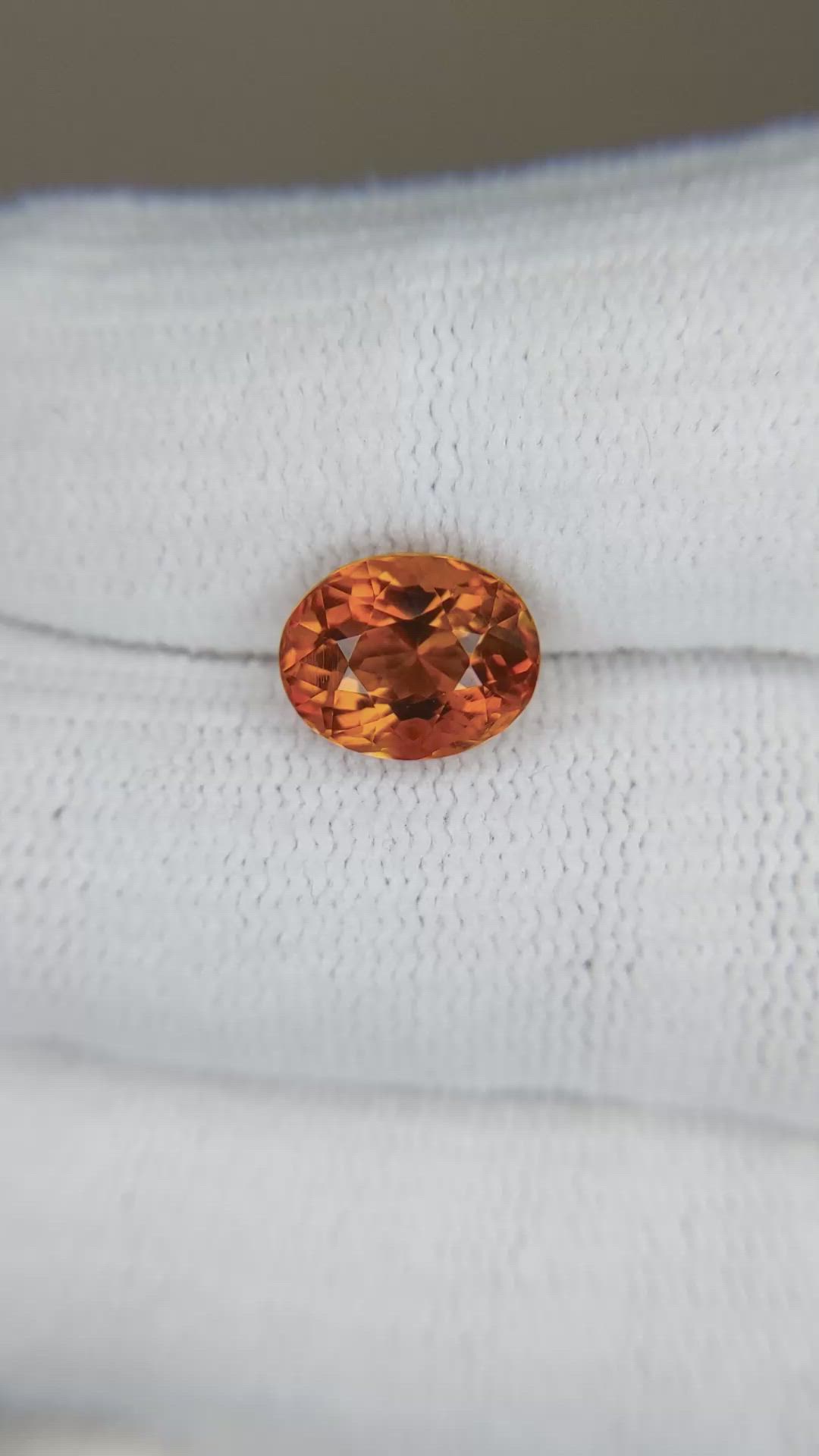 2.54 Ct. Orangish Red Citrine from Brazil Size Video