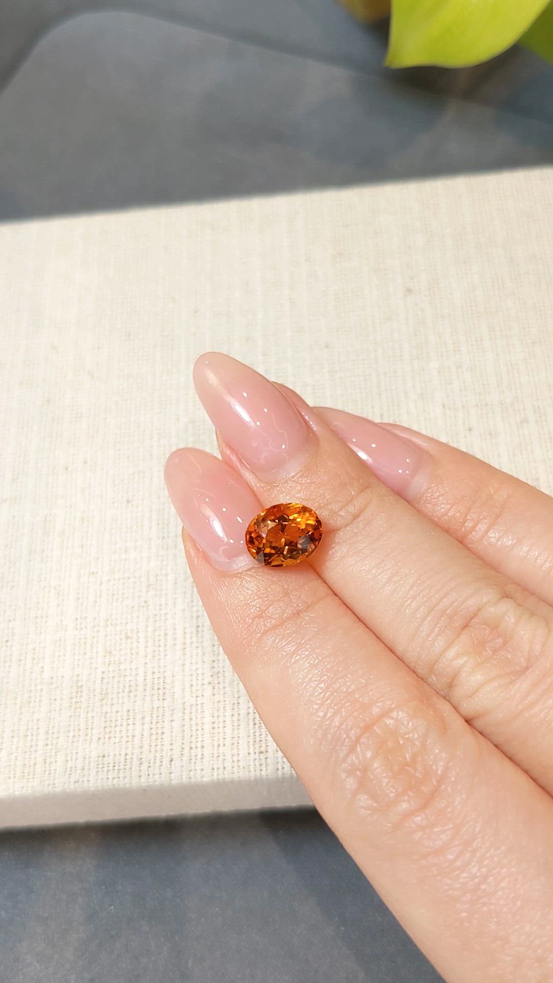 2.54 Ct. Orangish Red Citrine from Brazil Size Video