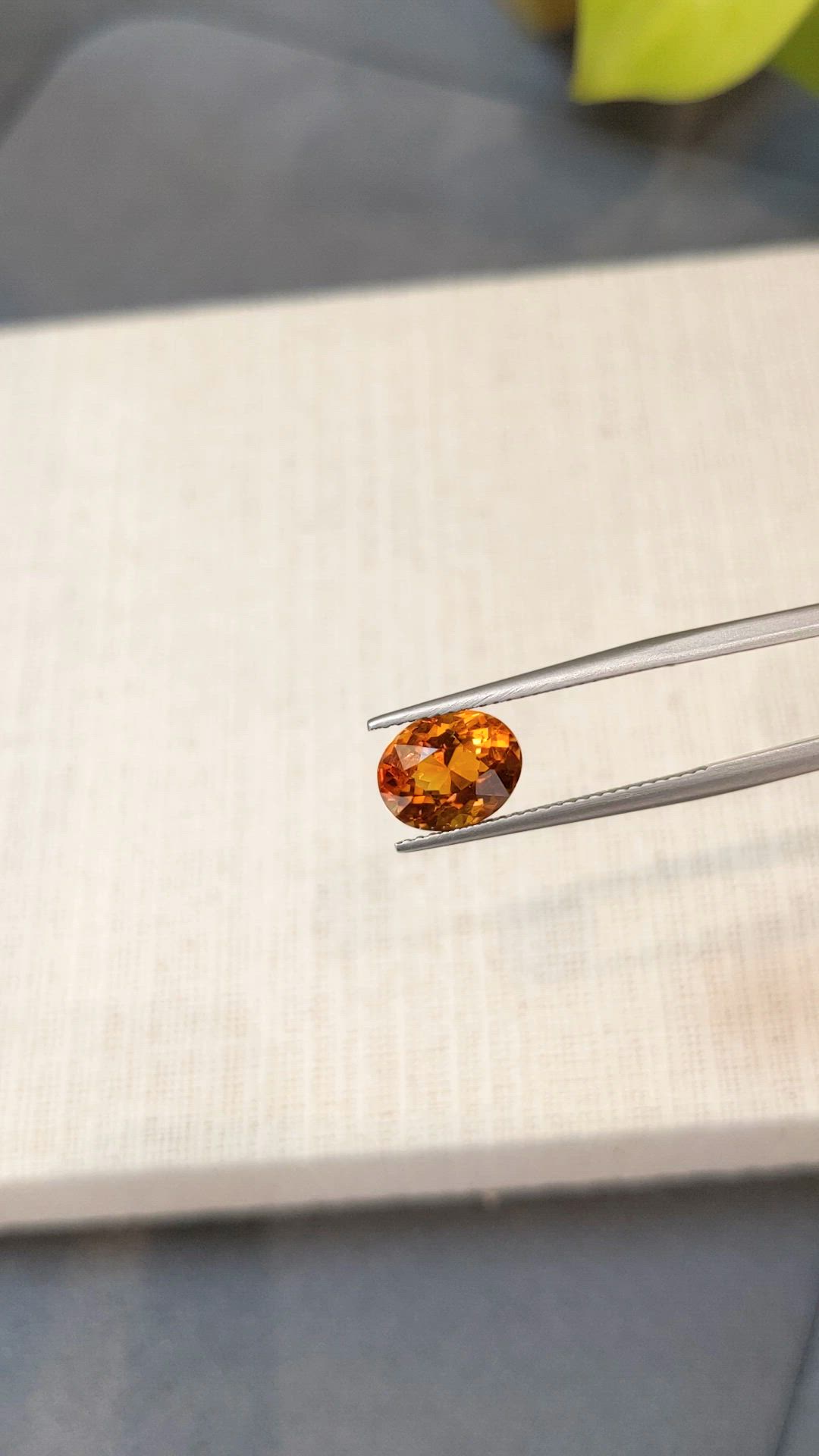 2.54 Ct. Orangish Red Citrine from Brazil Size Video