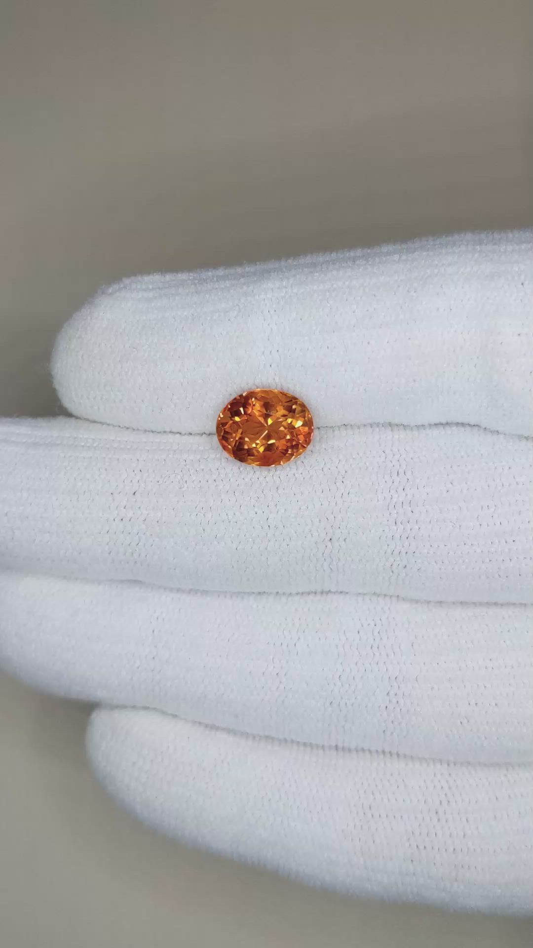 2.54 Ct. Orangish Red Citrine from Brazil Size Video