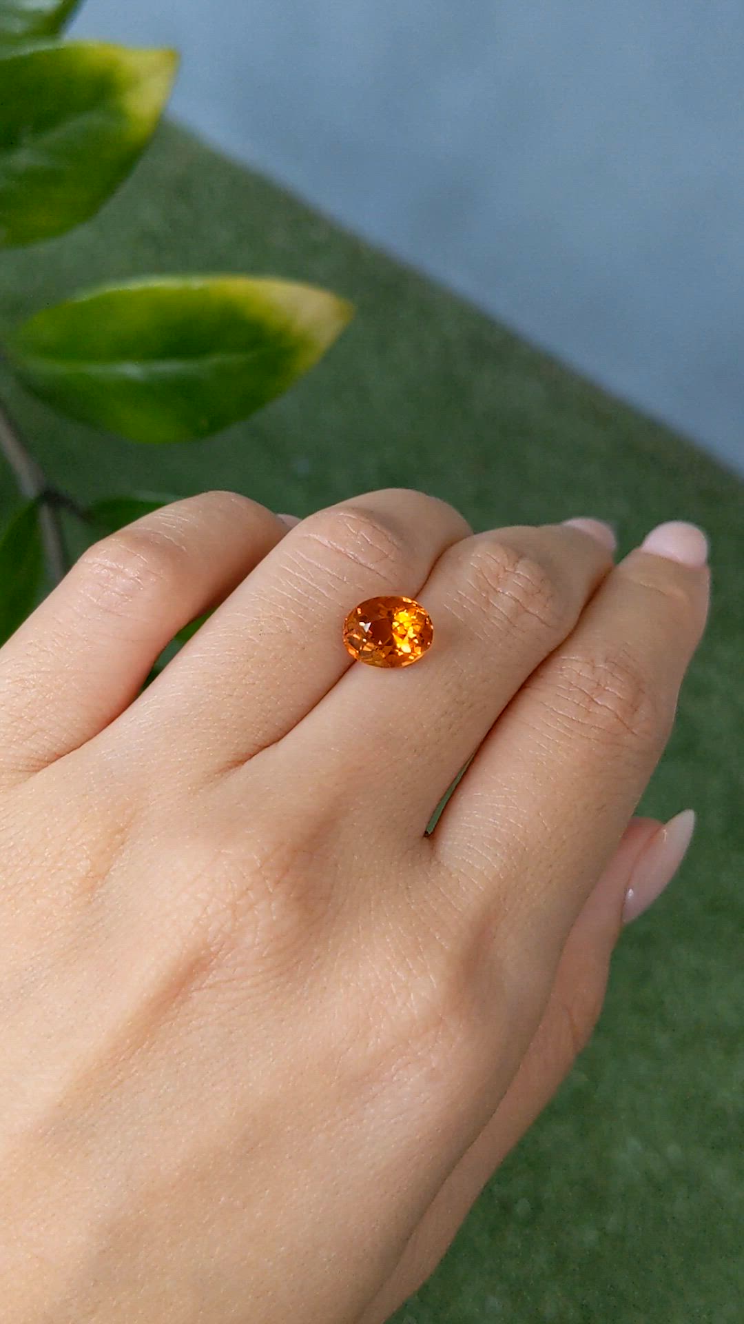 2.54 Ct. Orangish Red Citrine from Brazil Size Video