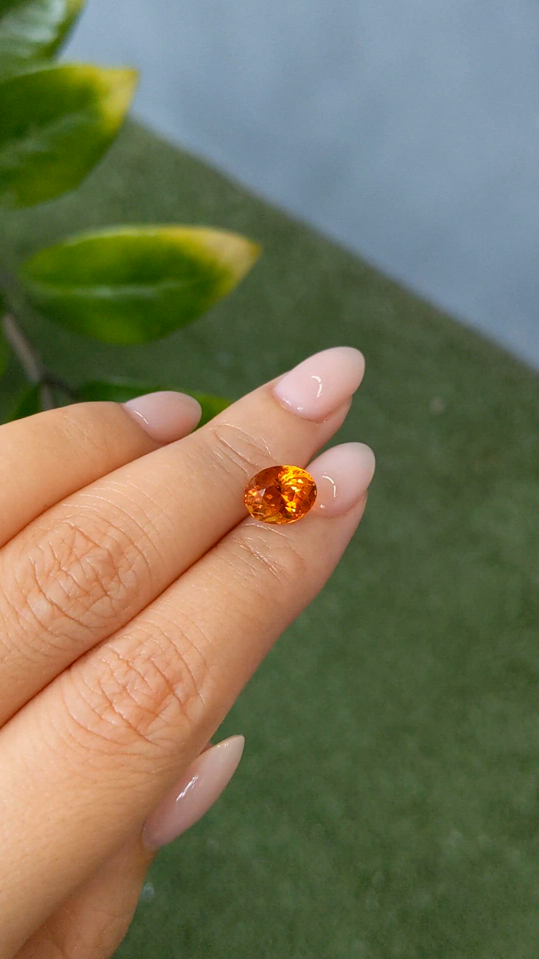 2.54 Ct. Orangish Red Citrine from Brazil Size Video
