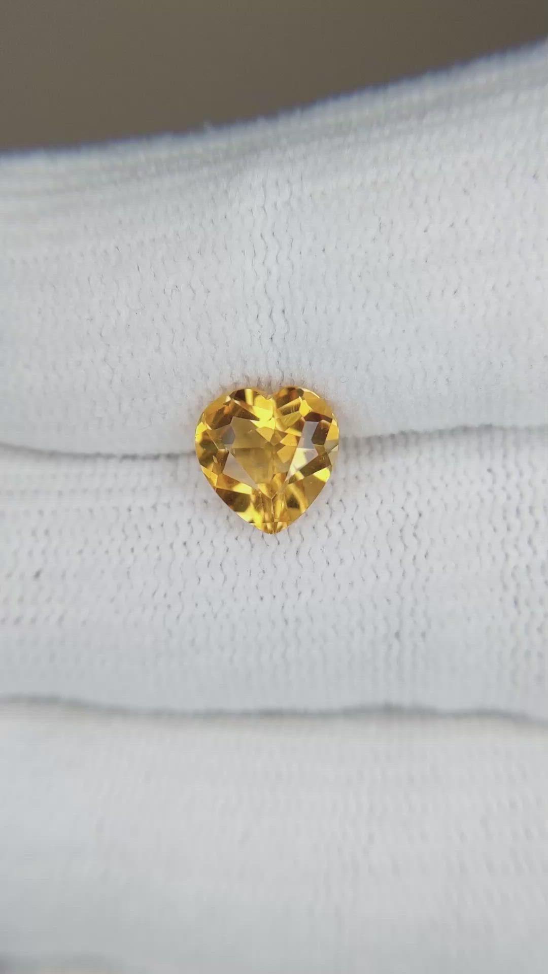 1.55 Ct. Orangish Yellow Citrine from Brazil Size Video