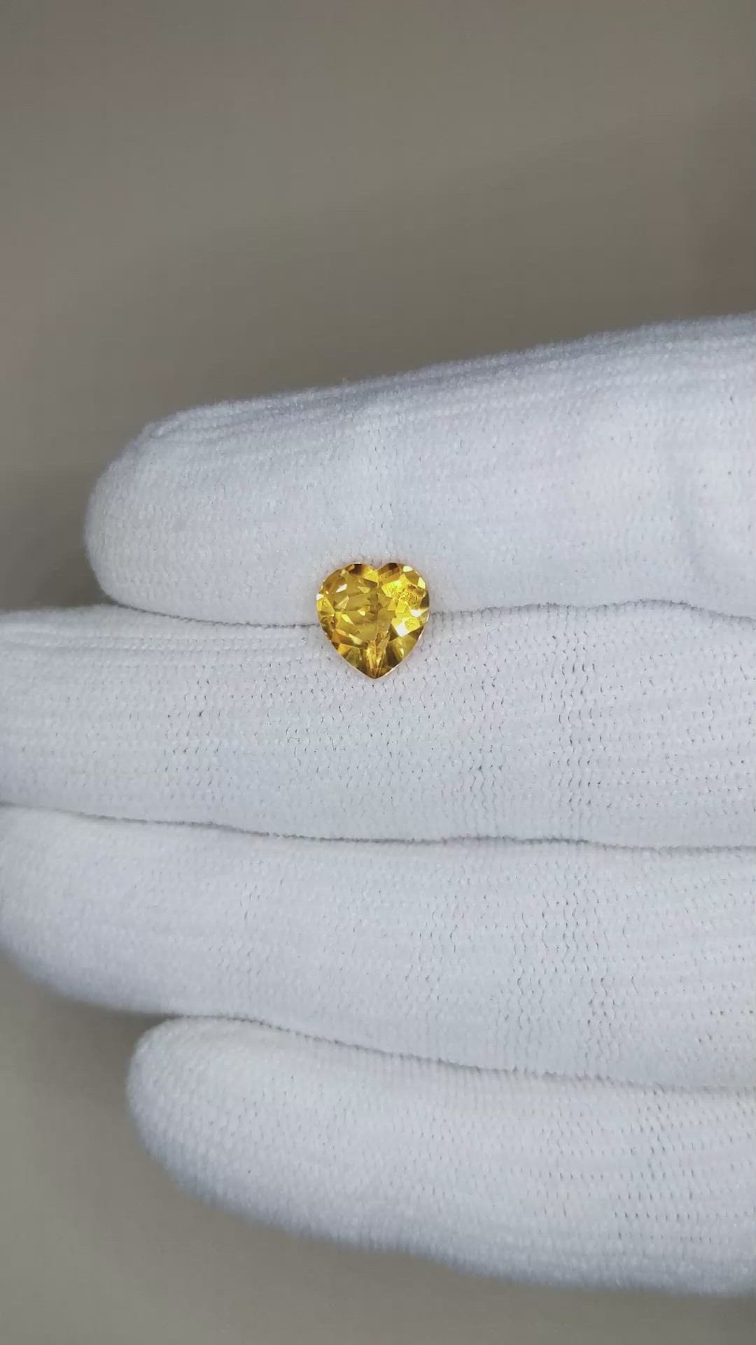 1.55 Ct. Orangish Yellow Citrine from Brazil Size Video