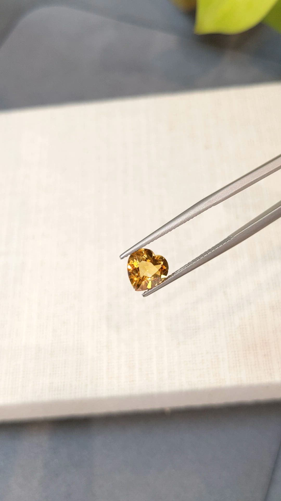 1.55 Ct. Orangish Yellow Citrine from Brazil Size Video
