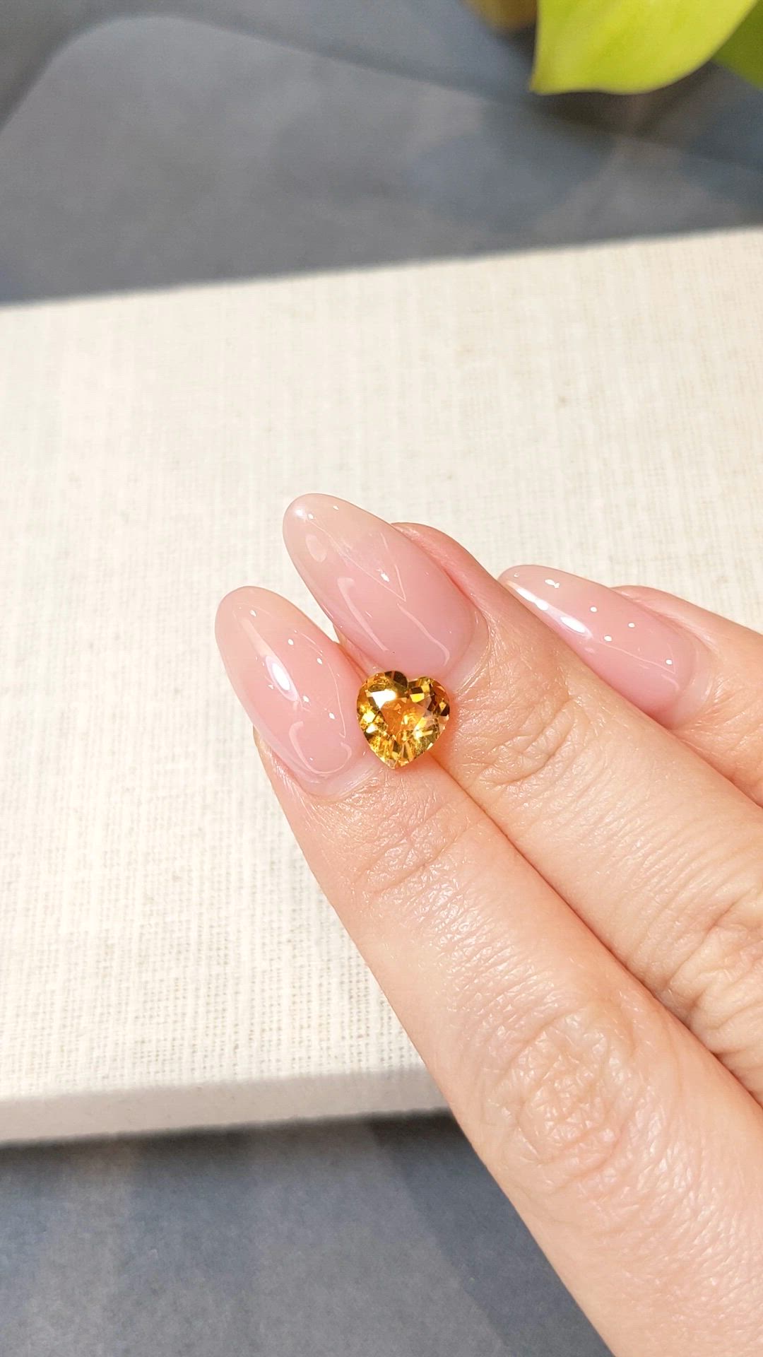 1.55 Ct. Orangish Yellow Citrine from Brazil Size Video