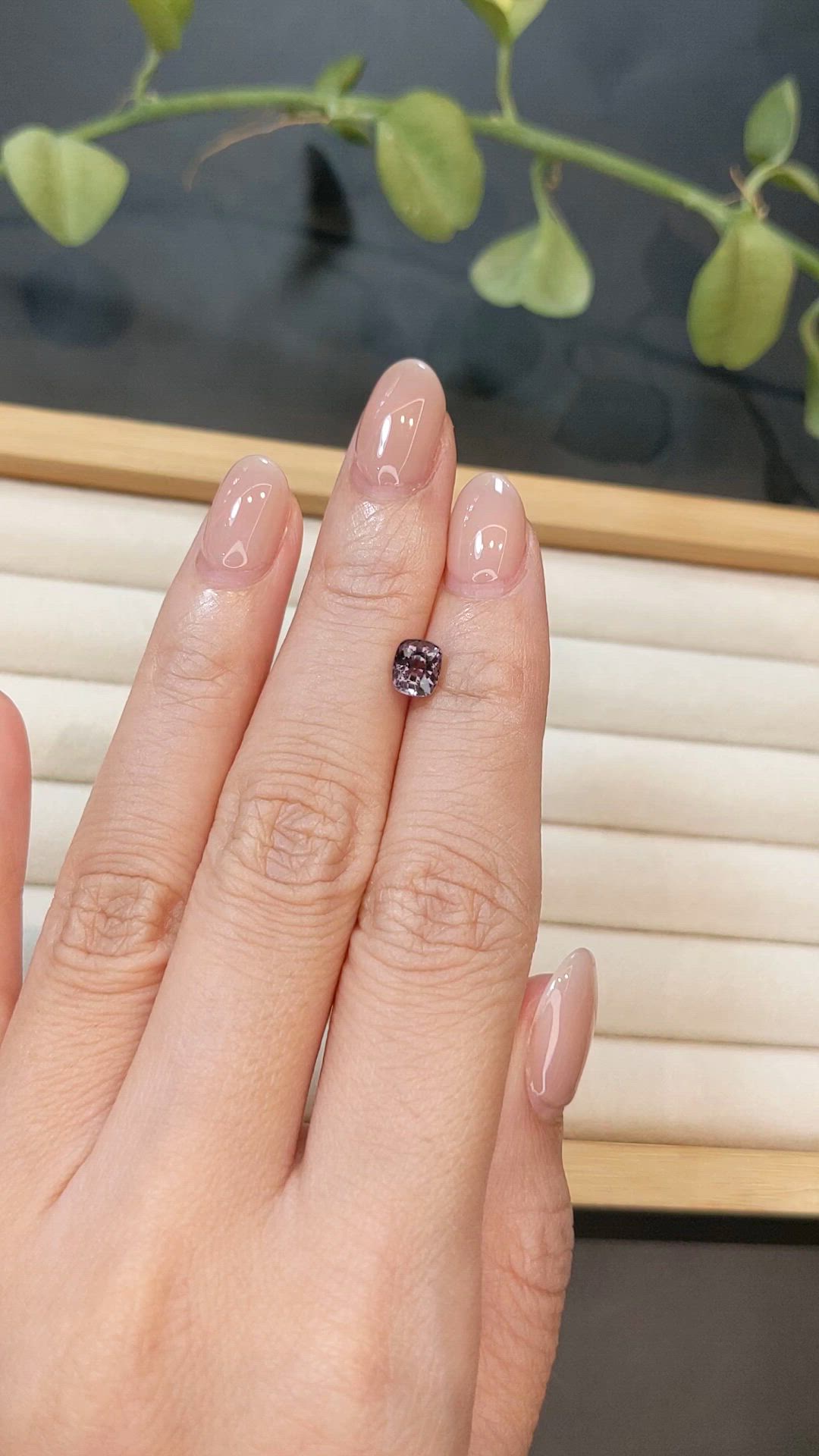 1.07 Ct. Purplish Grey Spinel from Burma (Myanmar) Size Video