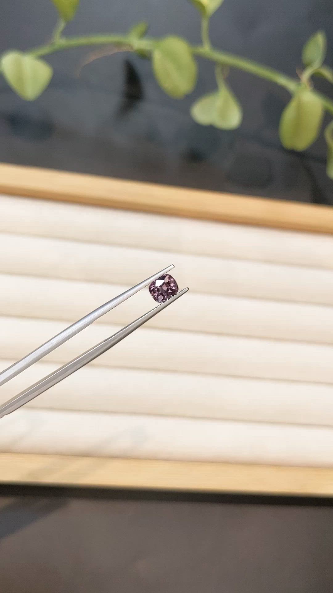 1.07 Ct. Purplish Grey Spinel from Burma (Myanmar) Size Video