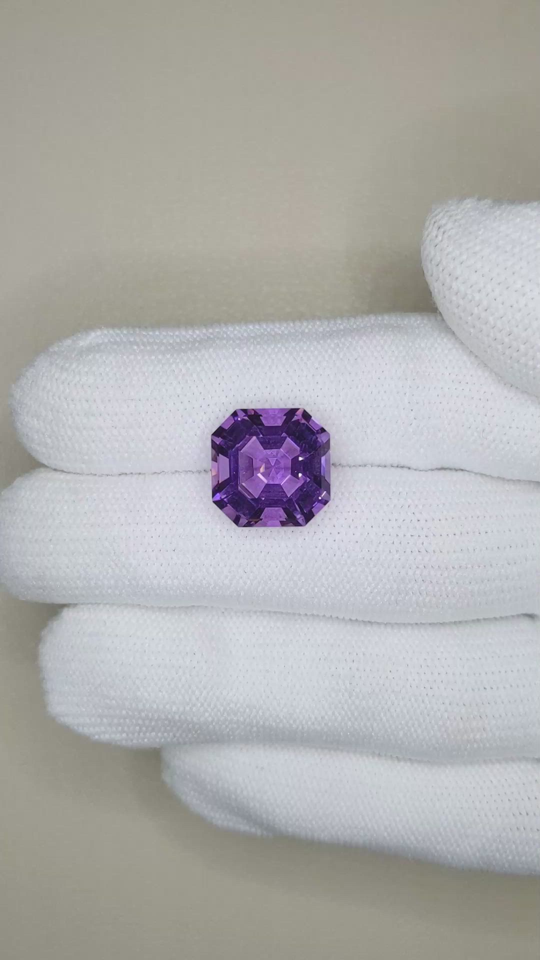 8.06 Ct. Pinkish Purple Amethyst from Brazil Size Video